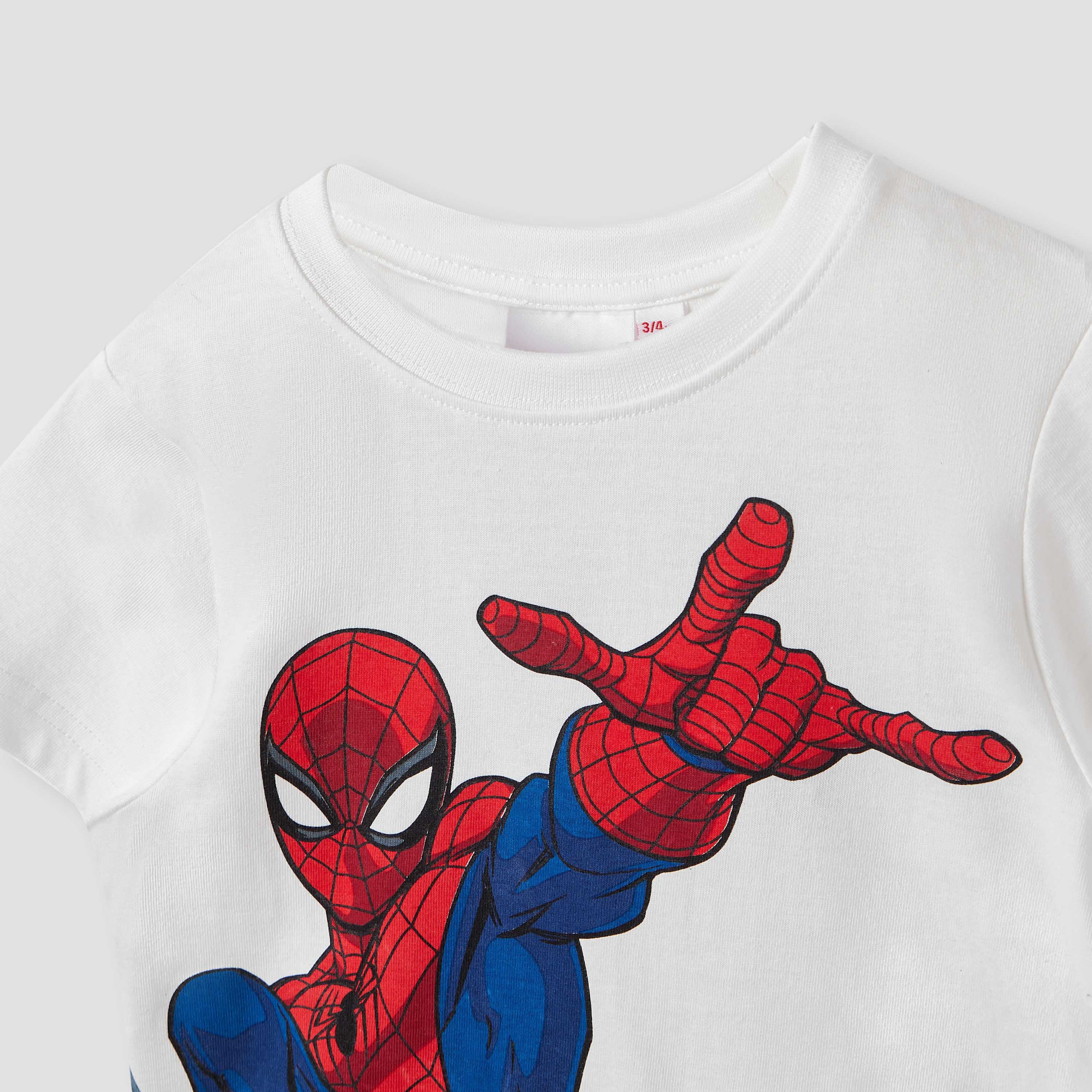 طقم شورت وتيشيرت بطبعات سبايدر مان-boys-clothing-nightwear-image-4
