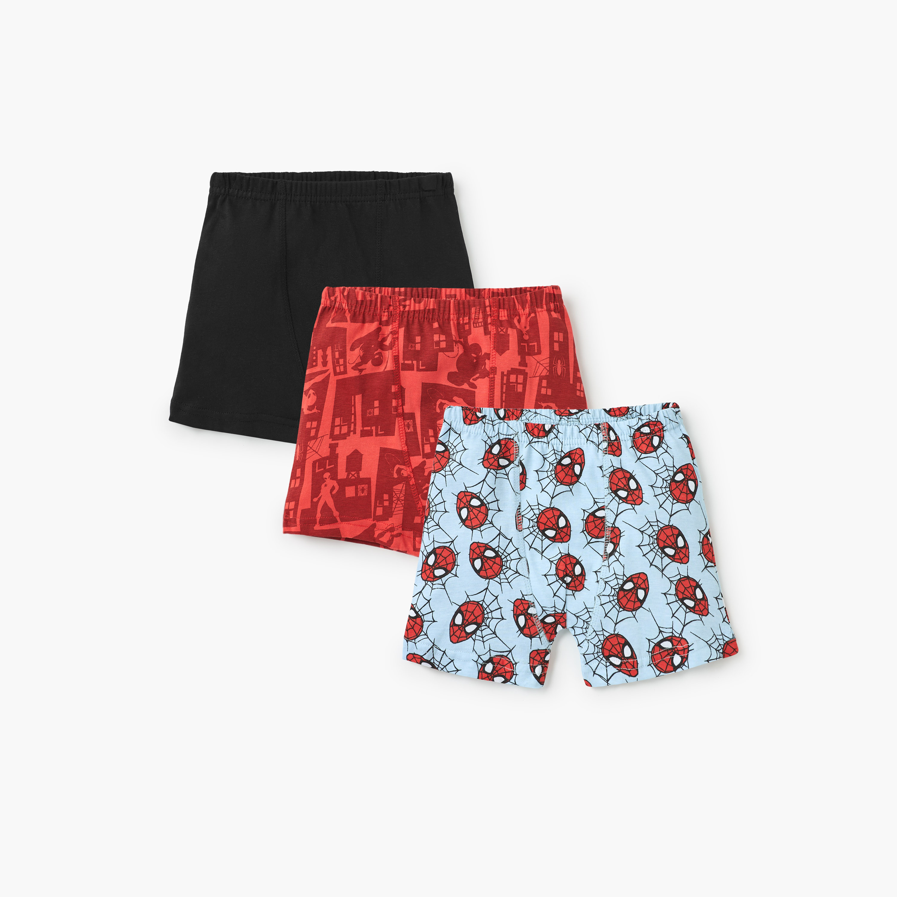 سراويل بوكسرات بطبعات سبايدرمان مع حزام مطاطي - طقم 3 قطع-baby-boys-clothing-innerwear-image-1