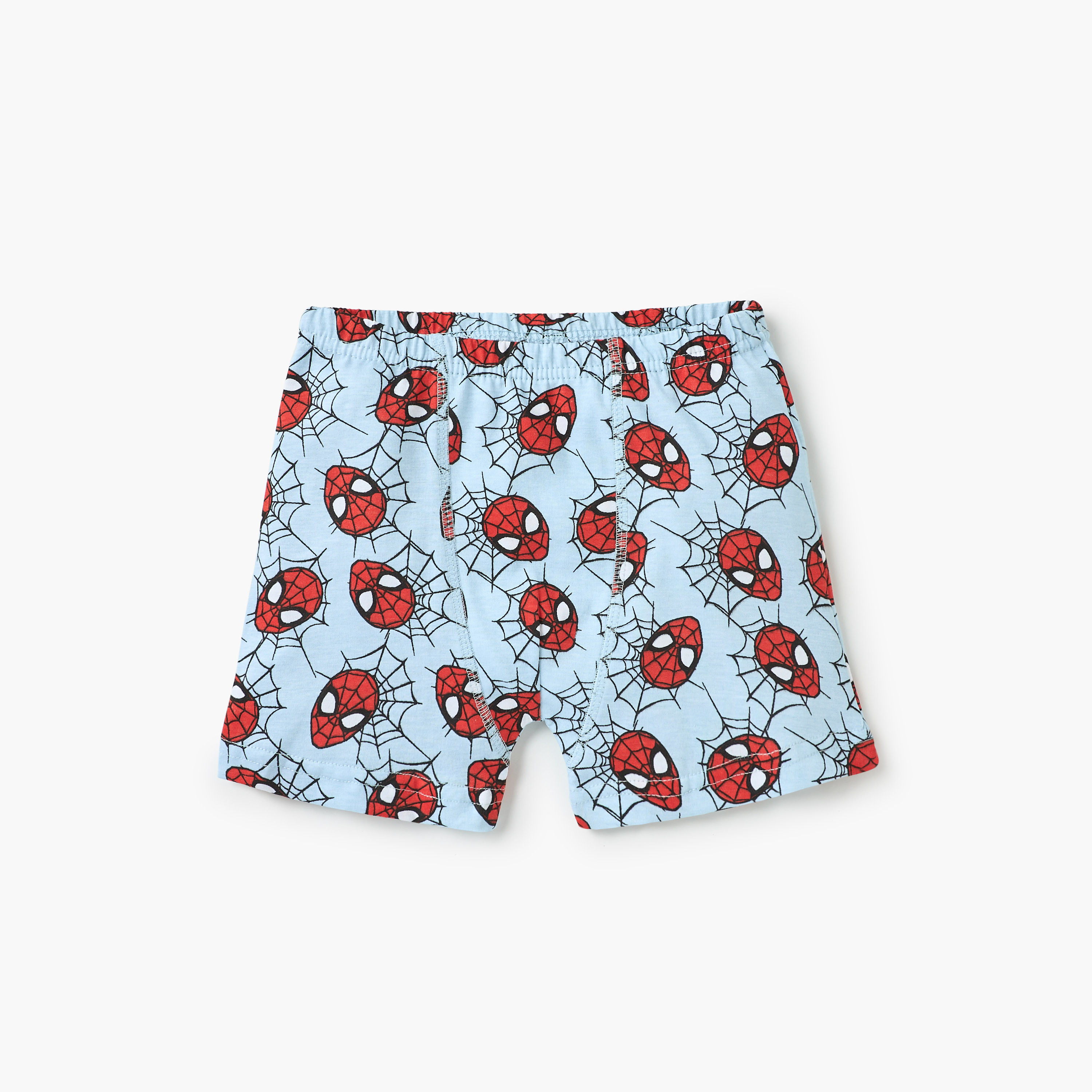سراويل بوكسرات بطبعات سبايدرمان مع حزام مطاطي - طقم 3 قطع-baby-boys-clothing-innerwear-image-2