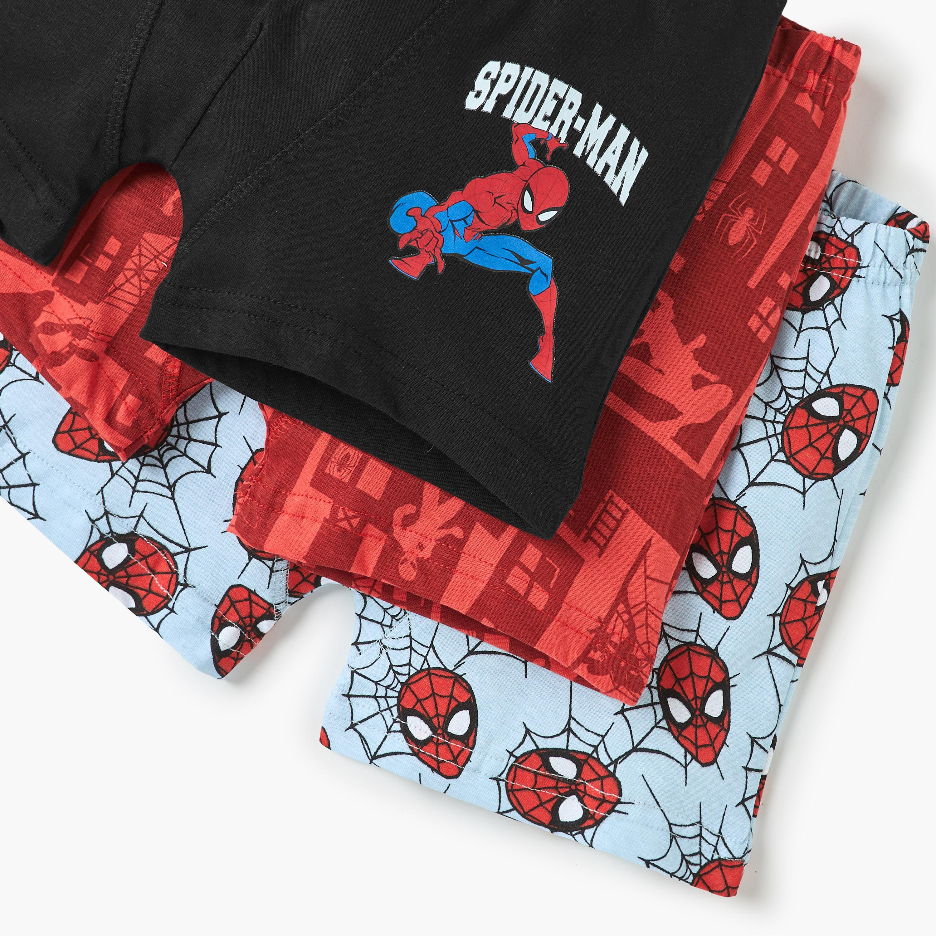 سراويل بوكسرات بطبعات سبايدرمان مع حزام مطاطي - طقم 3 قطع-baby-boys-clothing-innerwear-image-6