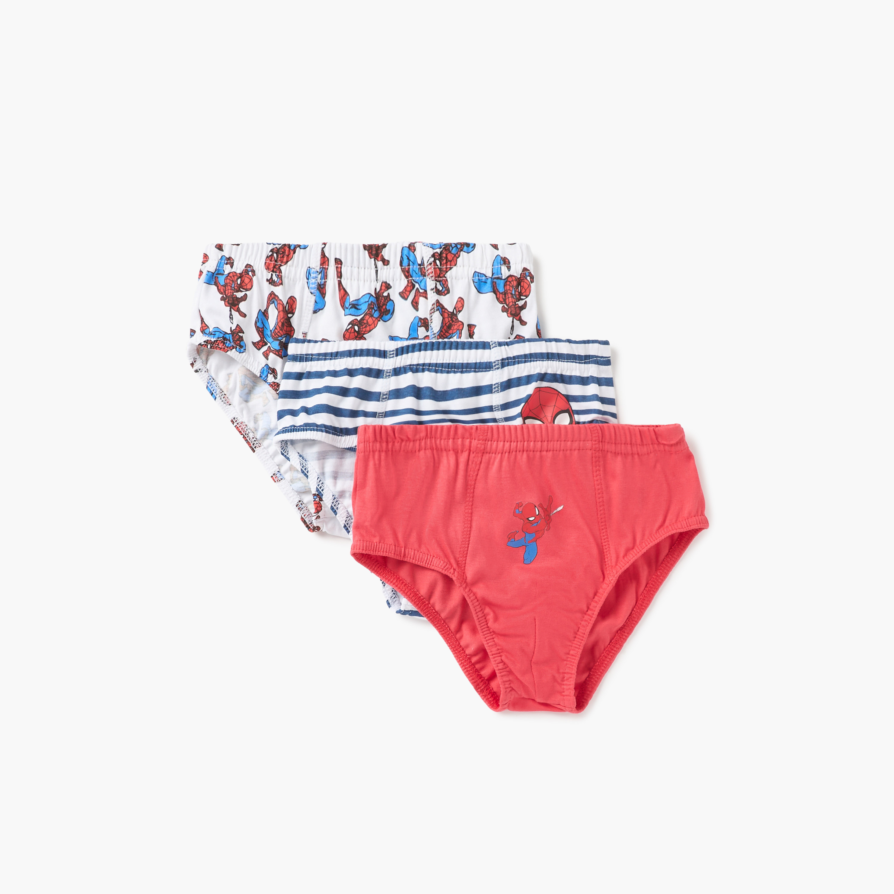 Spider-Man Print Briefs with Elasticated Waistband - Set of 3-baby-boys-clothing-innerwear-image-1