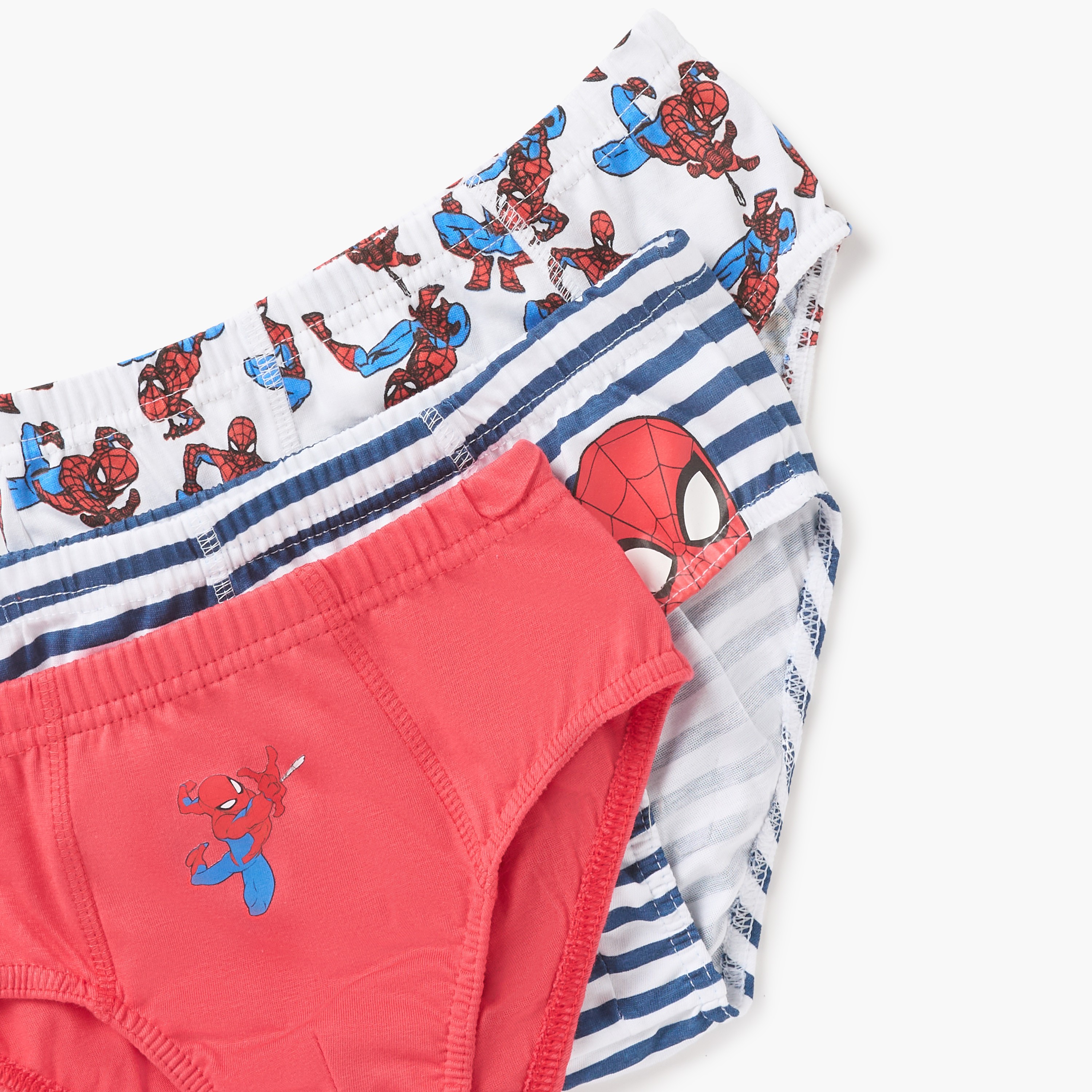 Spider-Man Print Briefs with Elasticated Waistband - Set of 3-baby-boys-clothing-innerwear-image-3