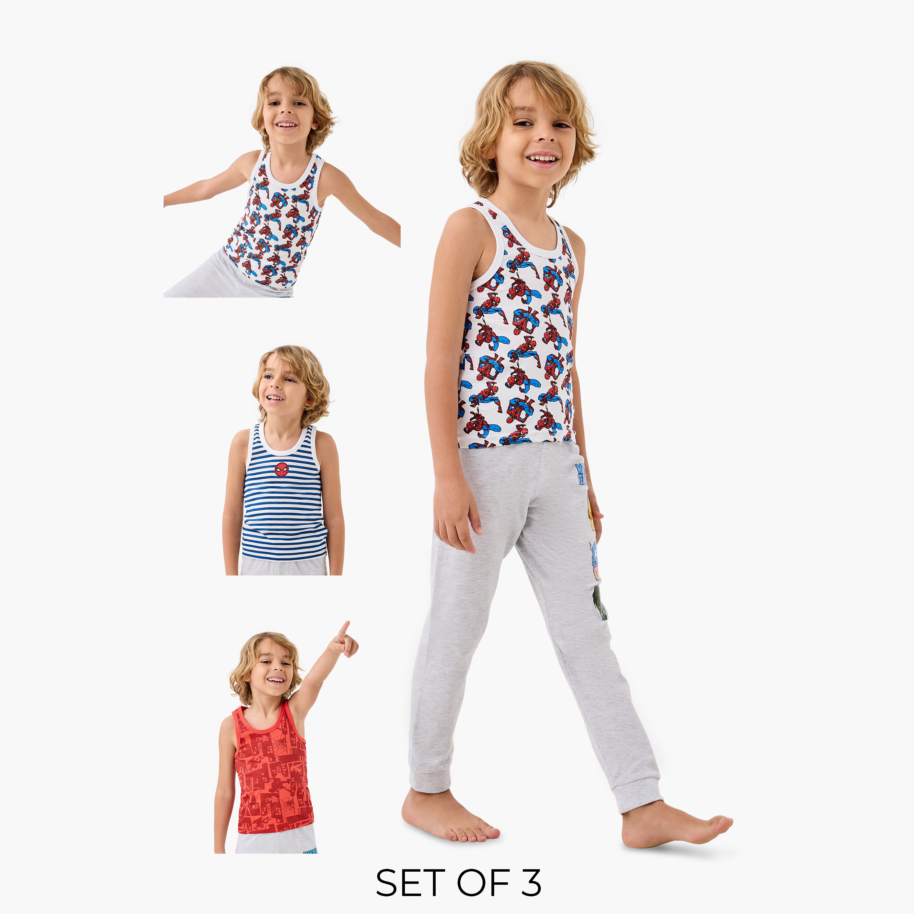 فيست بطبعات سبايدرمان - طقم من 3 قطغ-baby-boys-clothing-innerwear-image-1