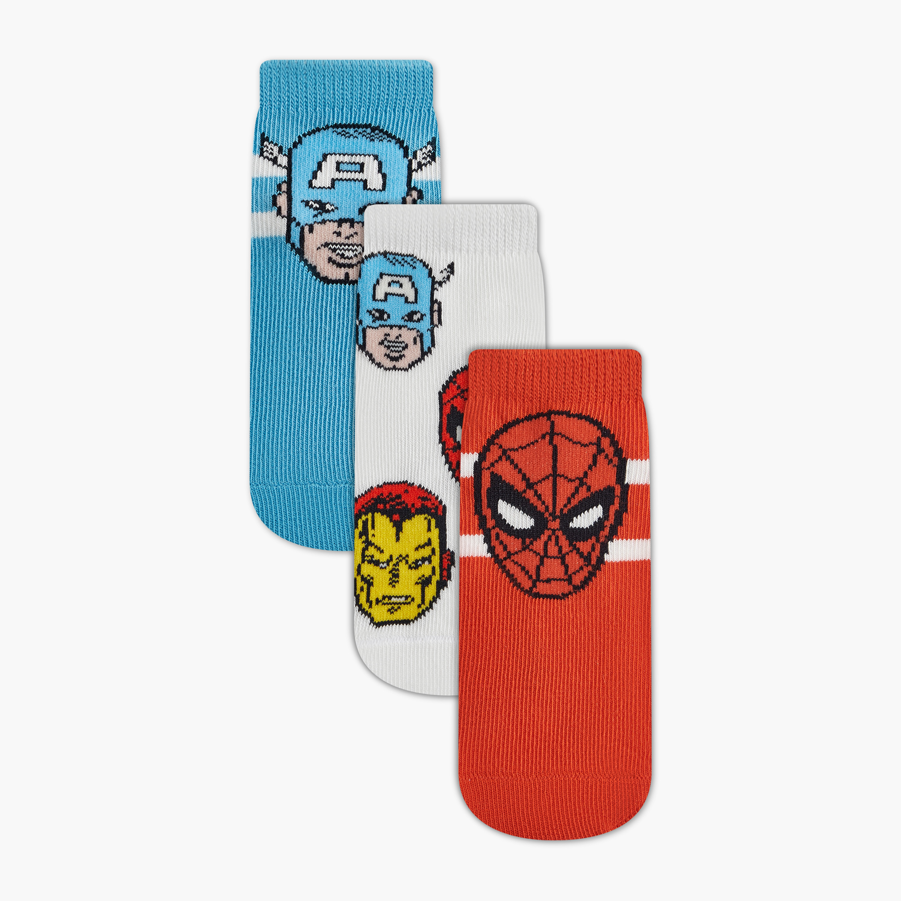 طقم جوارب بطول الكاحل 3 أزواج بطبعات سوبر هيرو-baby-boys-accessories-socks-image-5