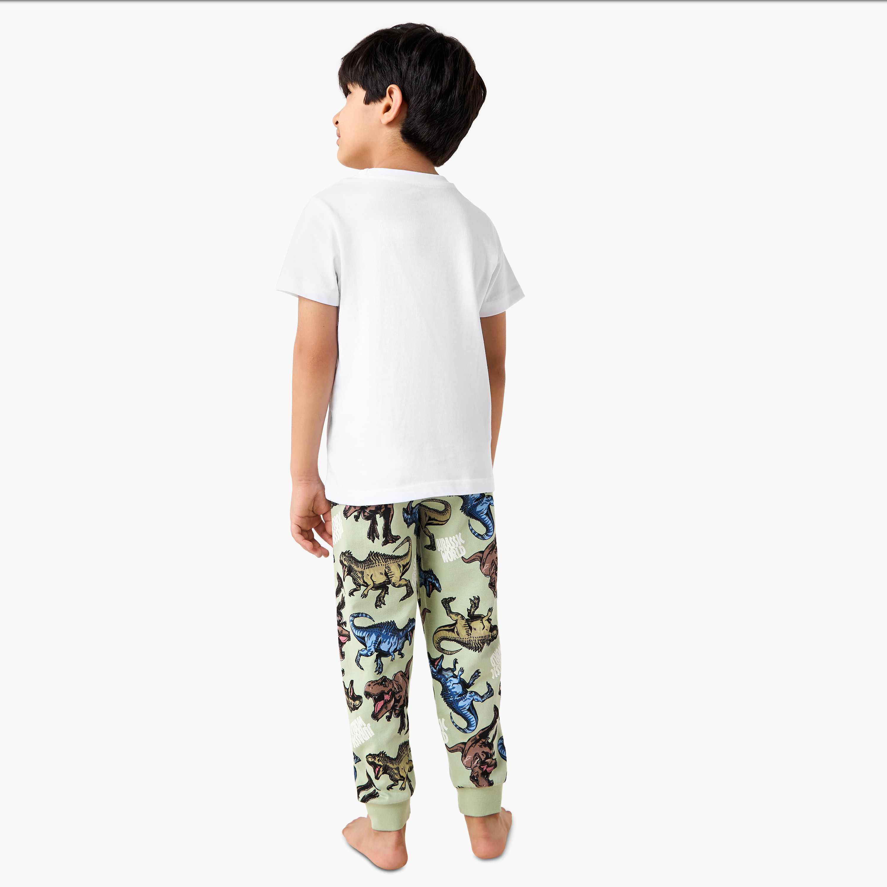 Jurassic World Print T-shirt and Pyjama Set-boys-clothing-nightwear-image-4