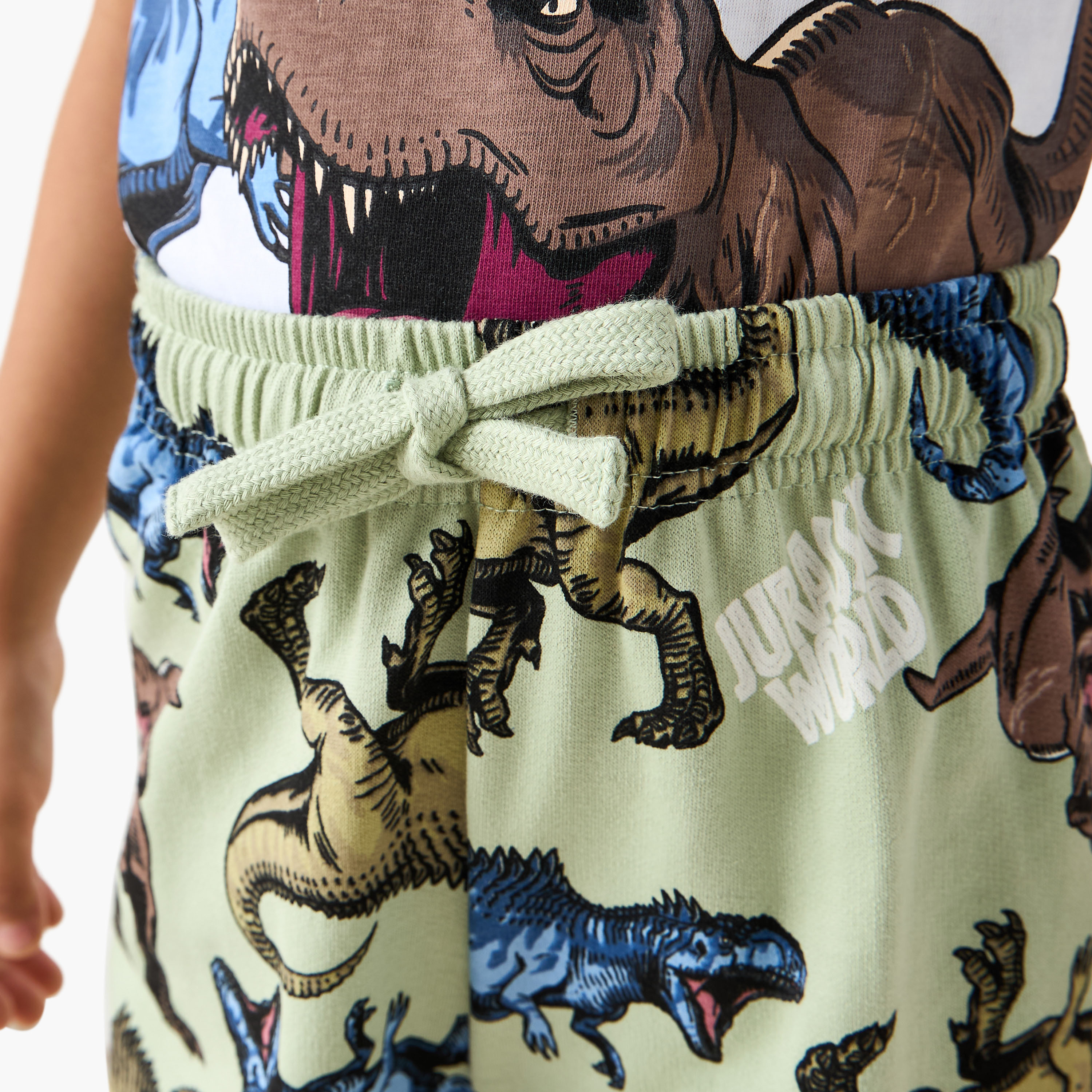Jurassic World Print T-shirt and Pyjama Set-boys-clothing-nightwear-image-5