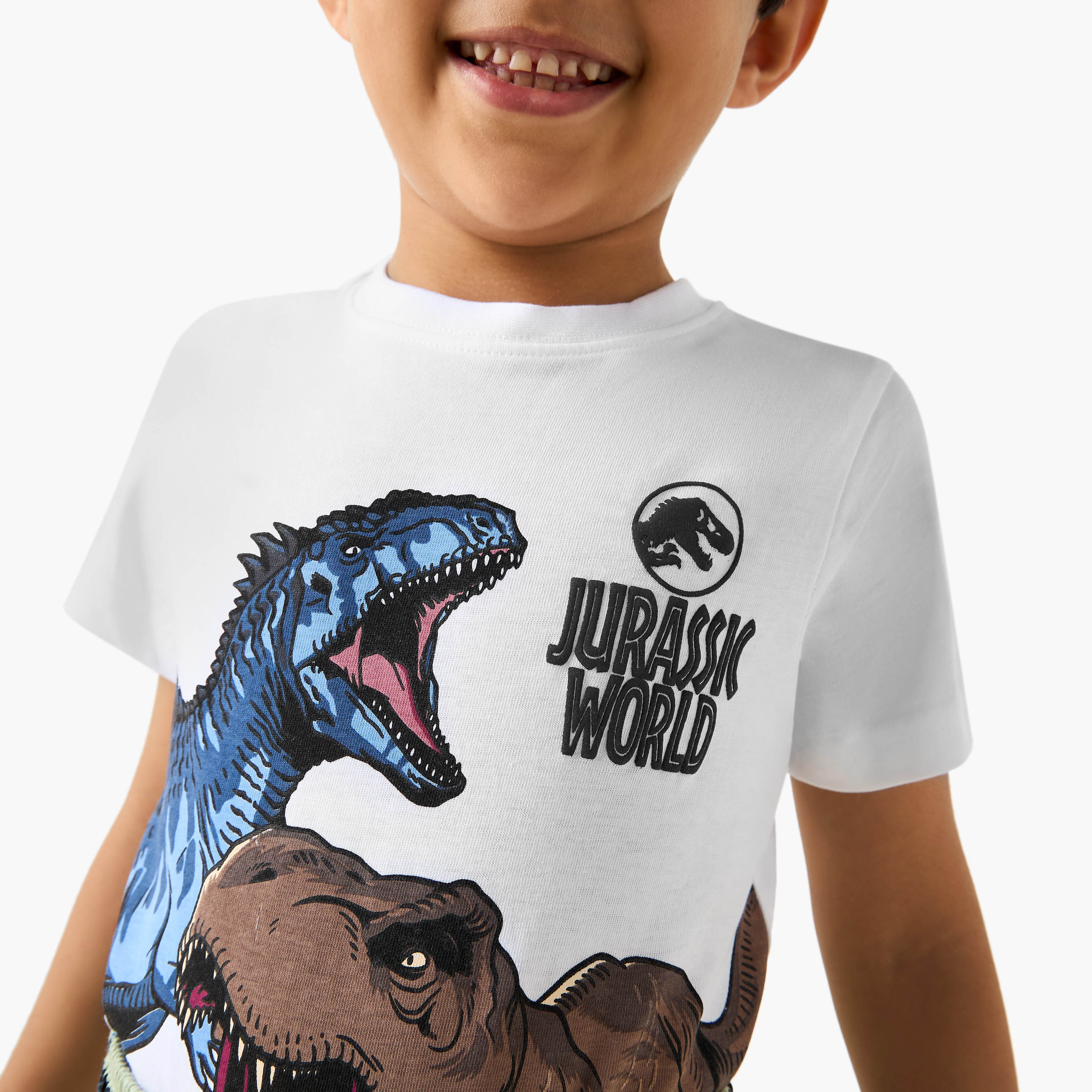 Jurassic World Print T-shirt and Pyjama Set-boys-clothing-nightwear-image-6
