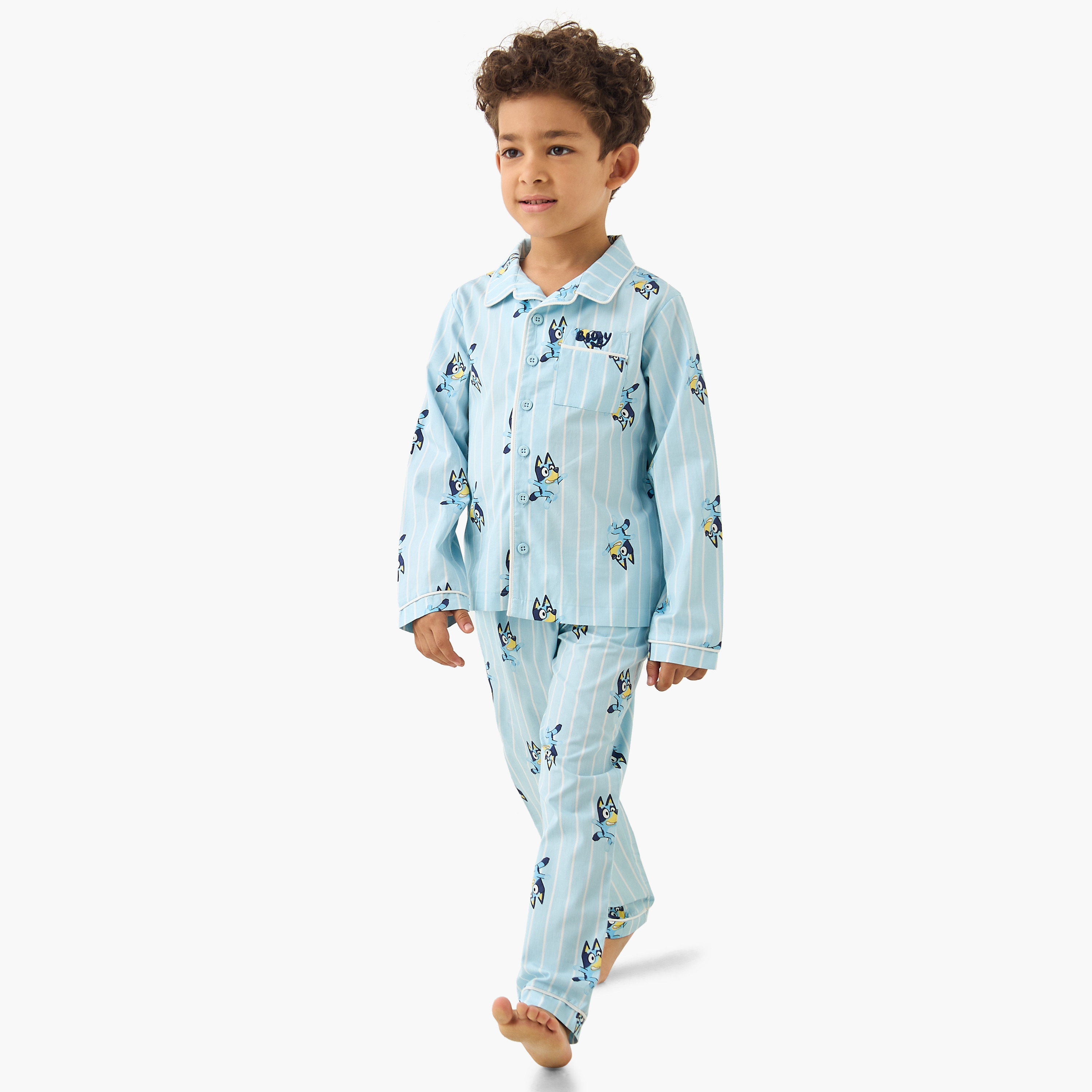Bluey Print Shirt and Pyjama Set-boys-clothing-nightwear-image-1
