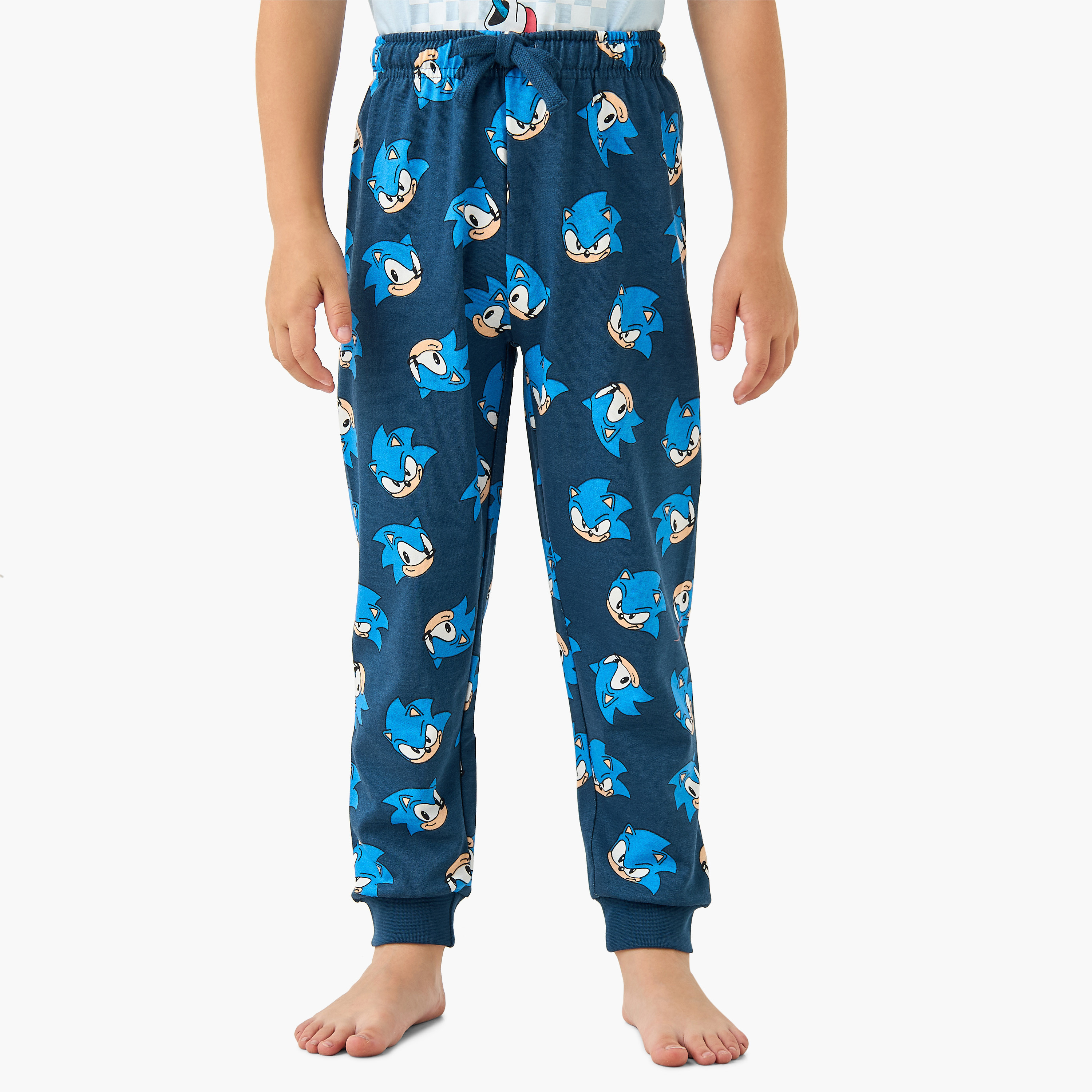 Sonic The Hedgehog Print T-shirt and Pyjama Set-boys-clothing-nightwear-image-3