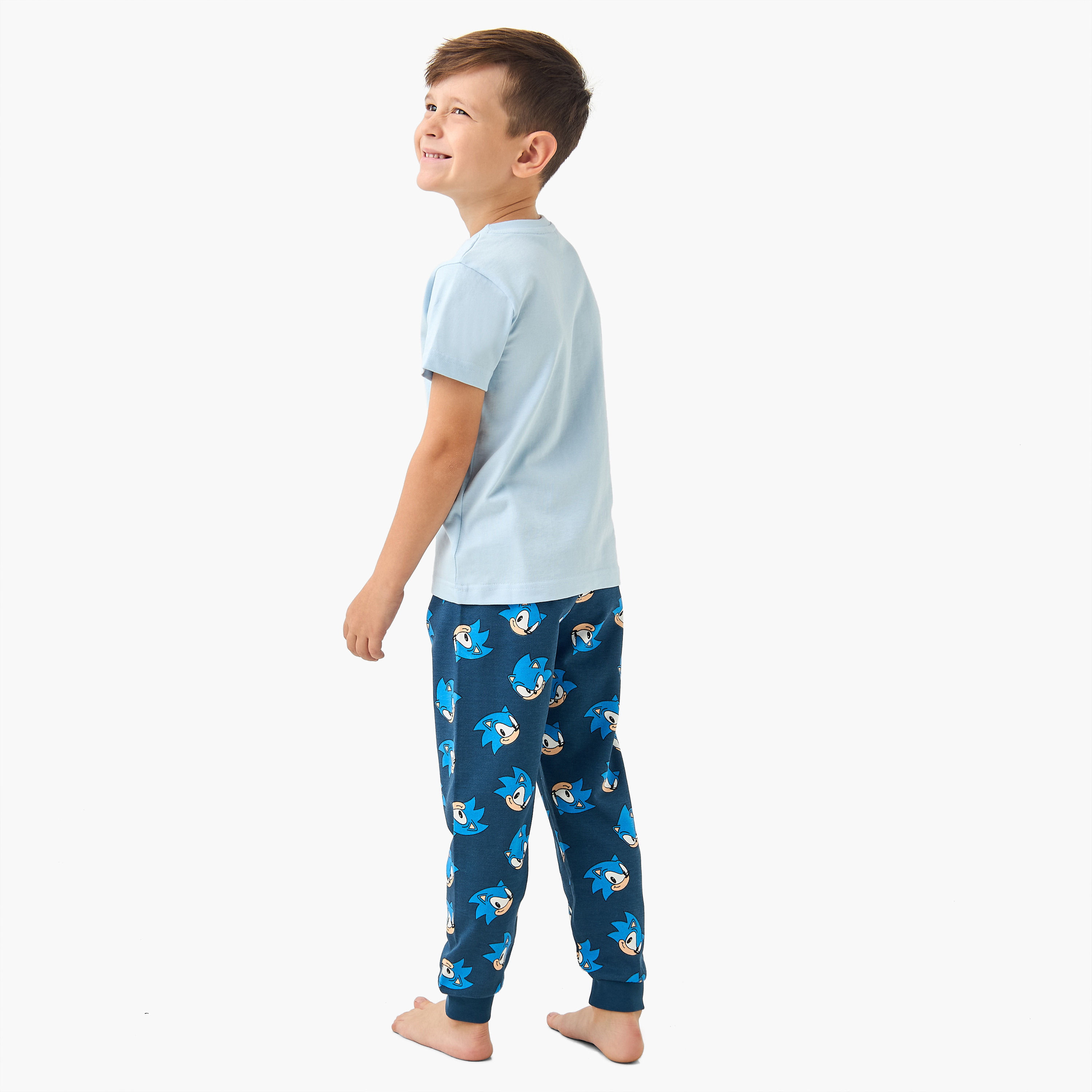 Sonic The Hedgehog Print T-shirt and Pyjama Set-boys-clothing-nightwear-image-4