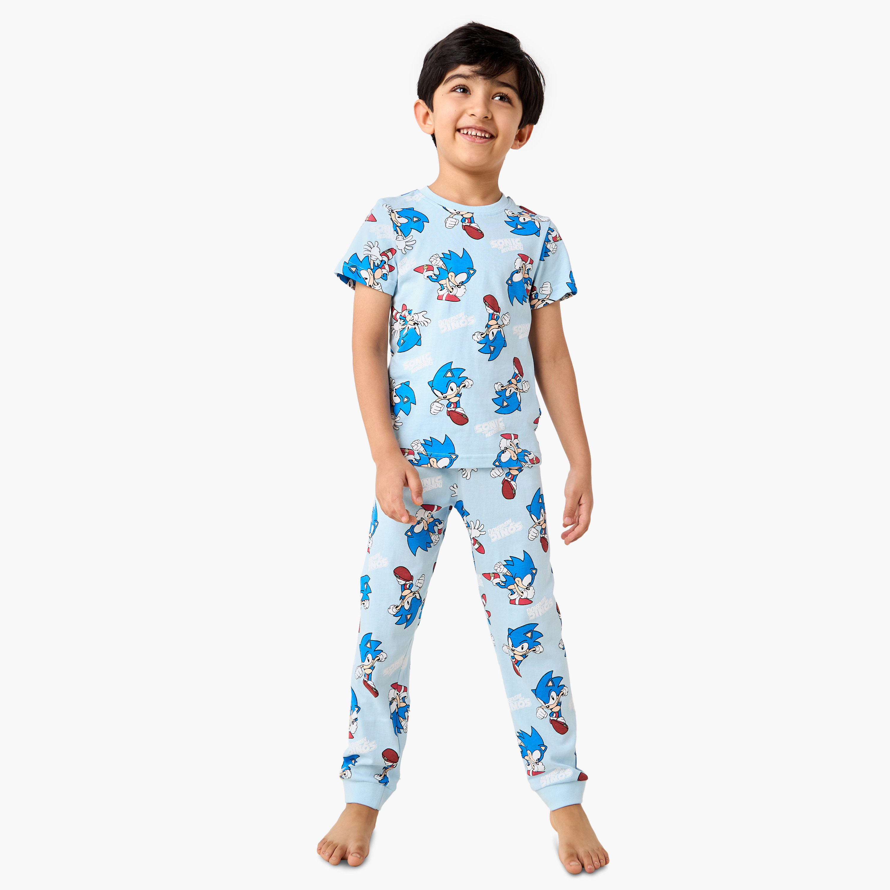 Sonic the Hedgehog Print T-shirt and Pyjama - Set of 2-boys-clothing-nightwear-image-2