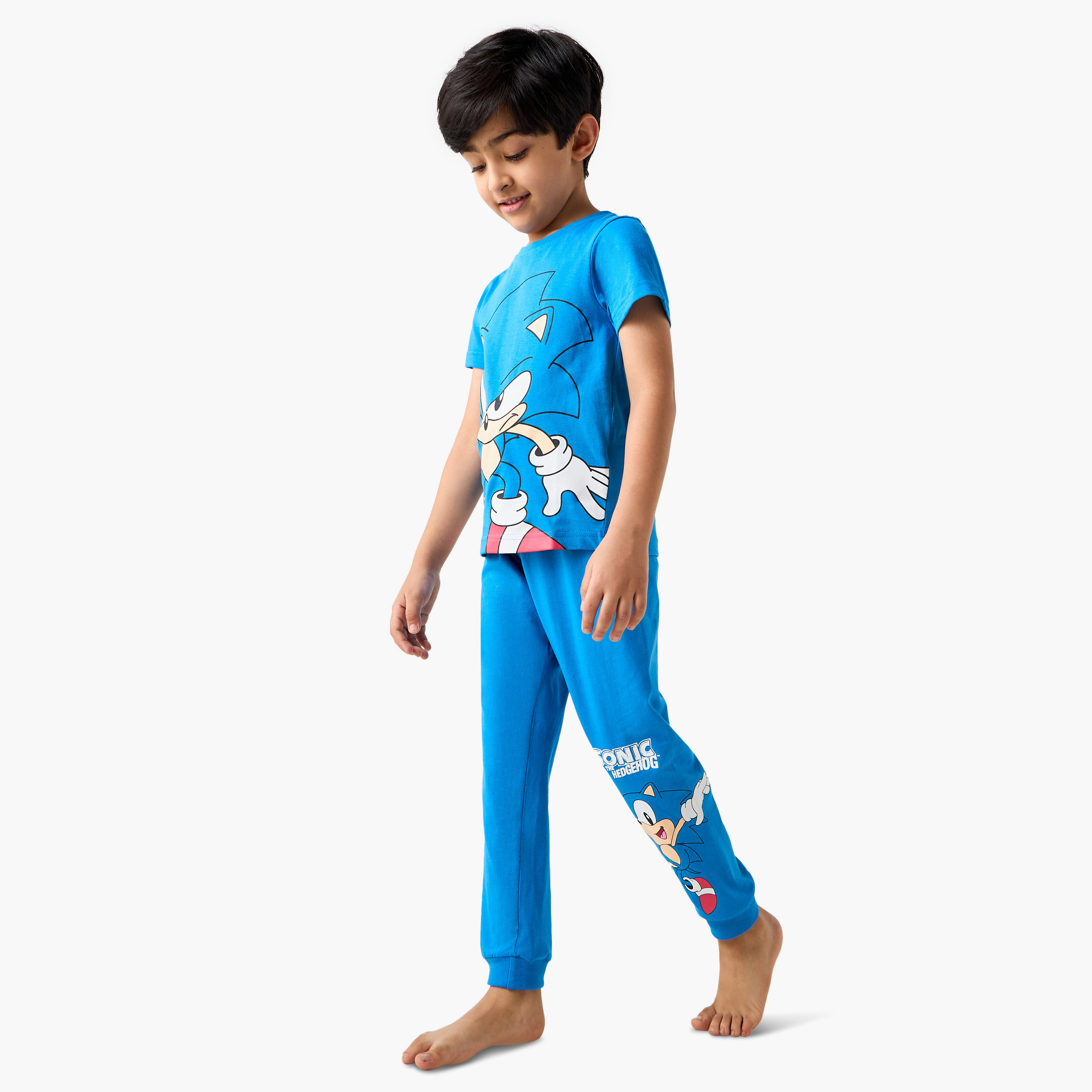 Sonic the Hedgehog Print T-shirt and Pyjama - Set of 2-boys-clothing-nightwear-image-3