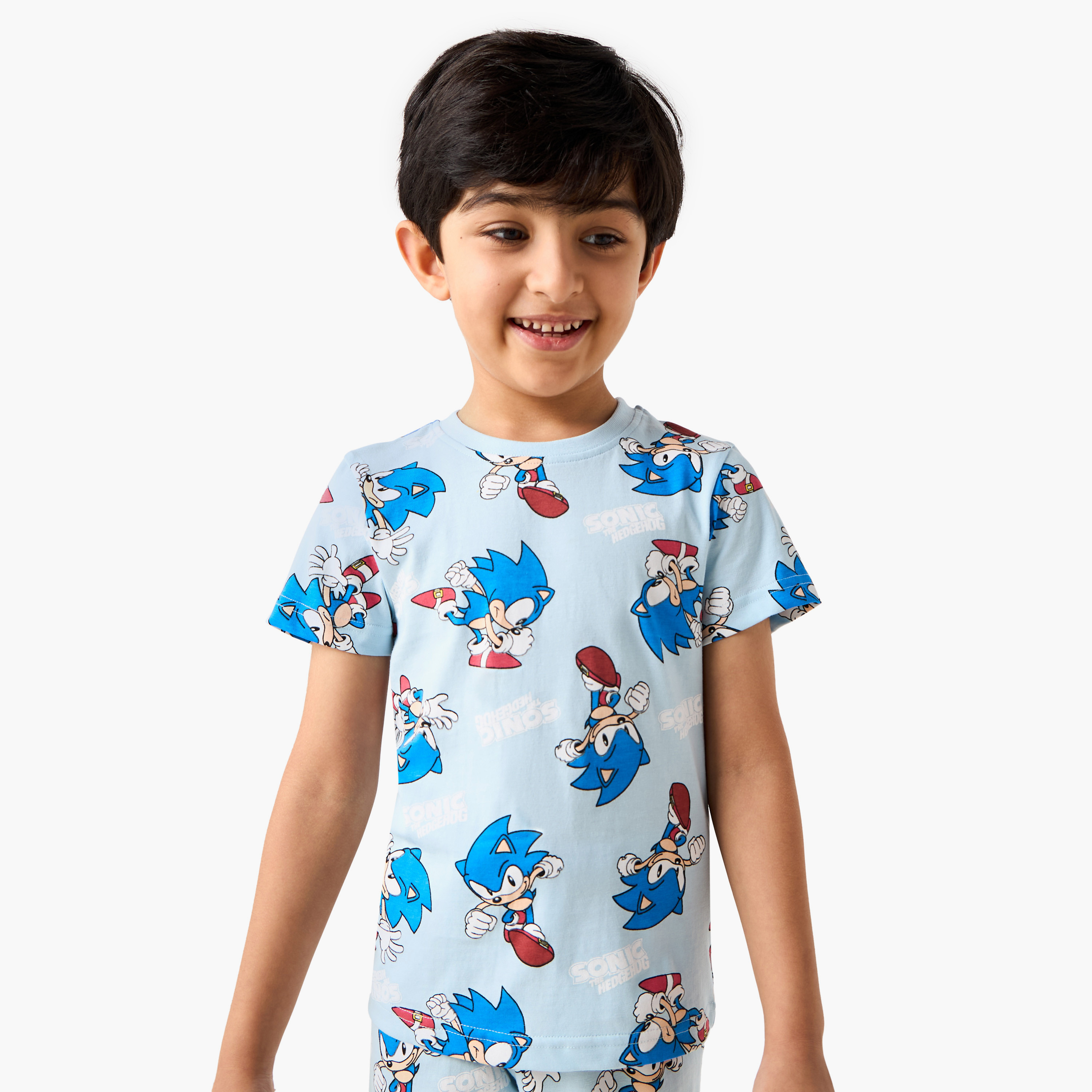 Sonic the Hedgehog Print T-shirt and Pyjama - Set of 2-boys-clothing-nightwear-image-4