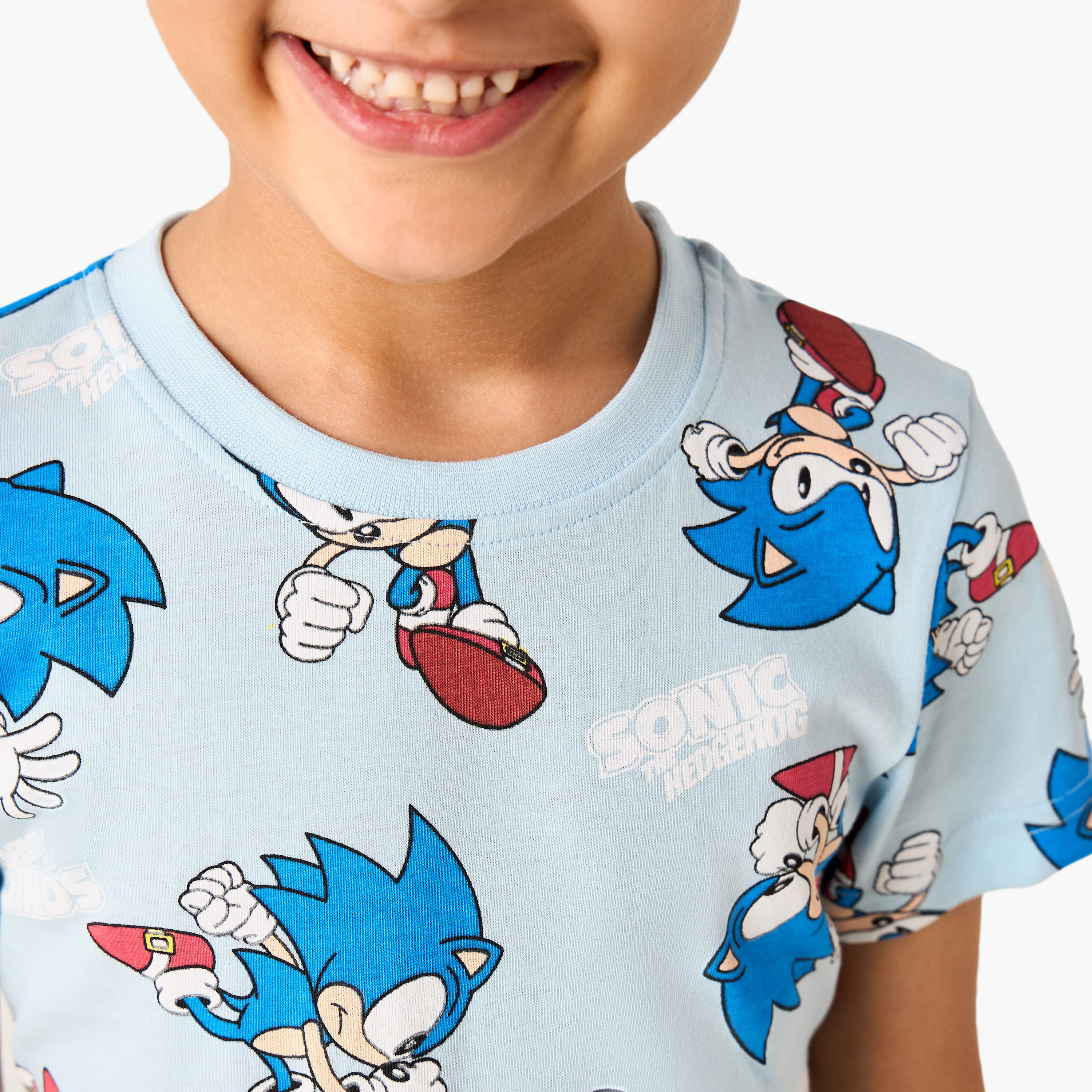Sonic the Hedgehog Print T-shirt and Pyjama - Set of 2-boys-clothing-nightwear-image-8