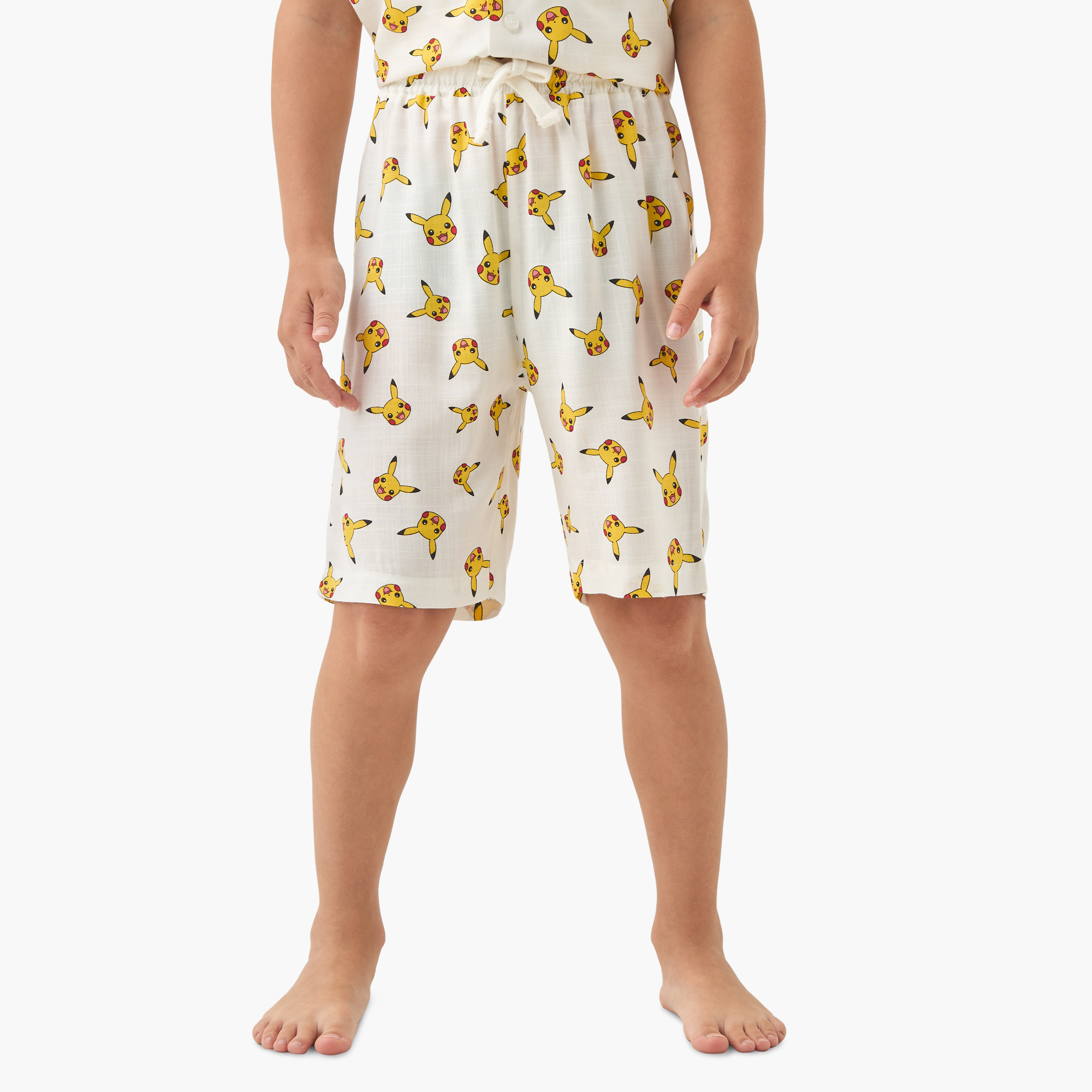 Pokemon All-Over Pikachu Print Shirt and Shorts Set-boys-clothing-nightwear-image-3