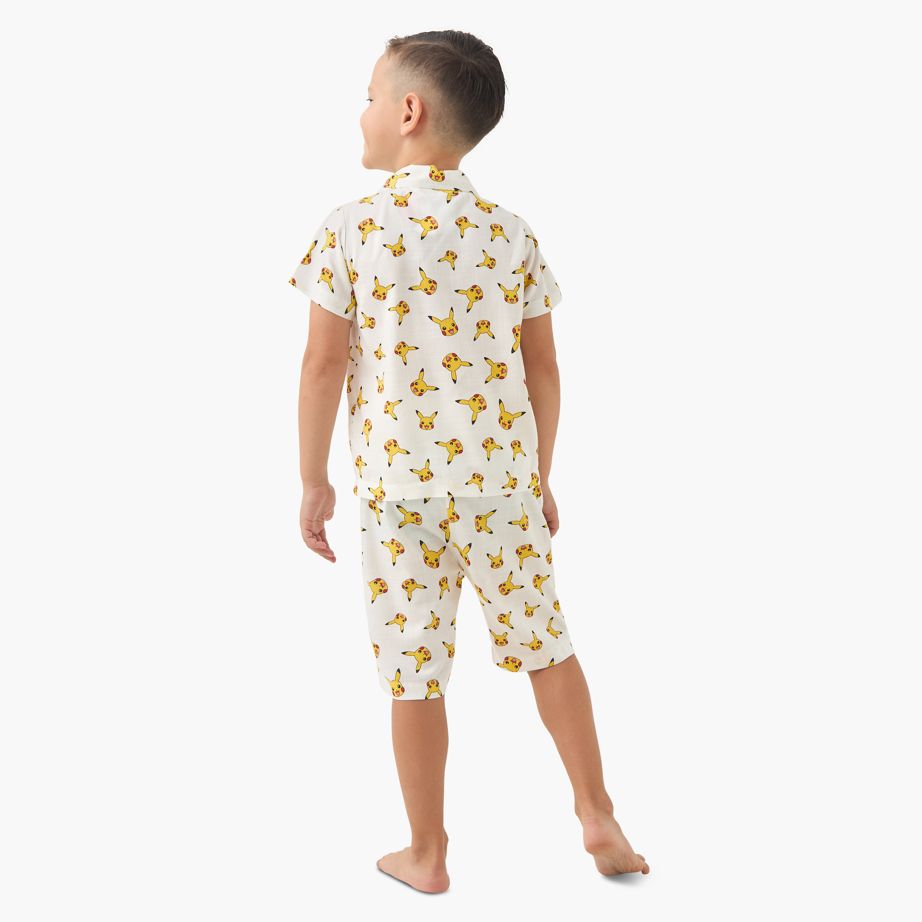 Pokemon All-Over Pikachu Print Shirt and Shorts Set-boys-clothing-nightwear-image-4