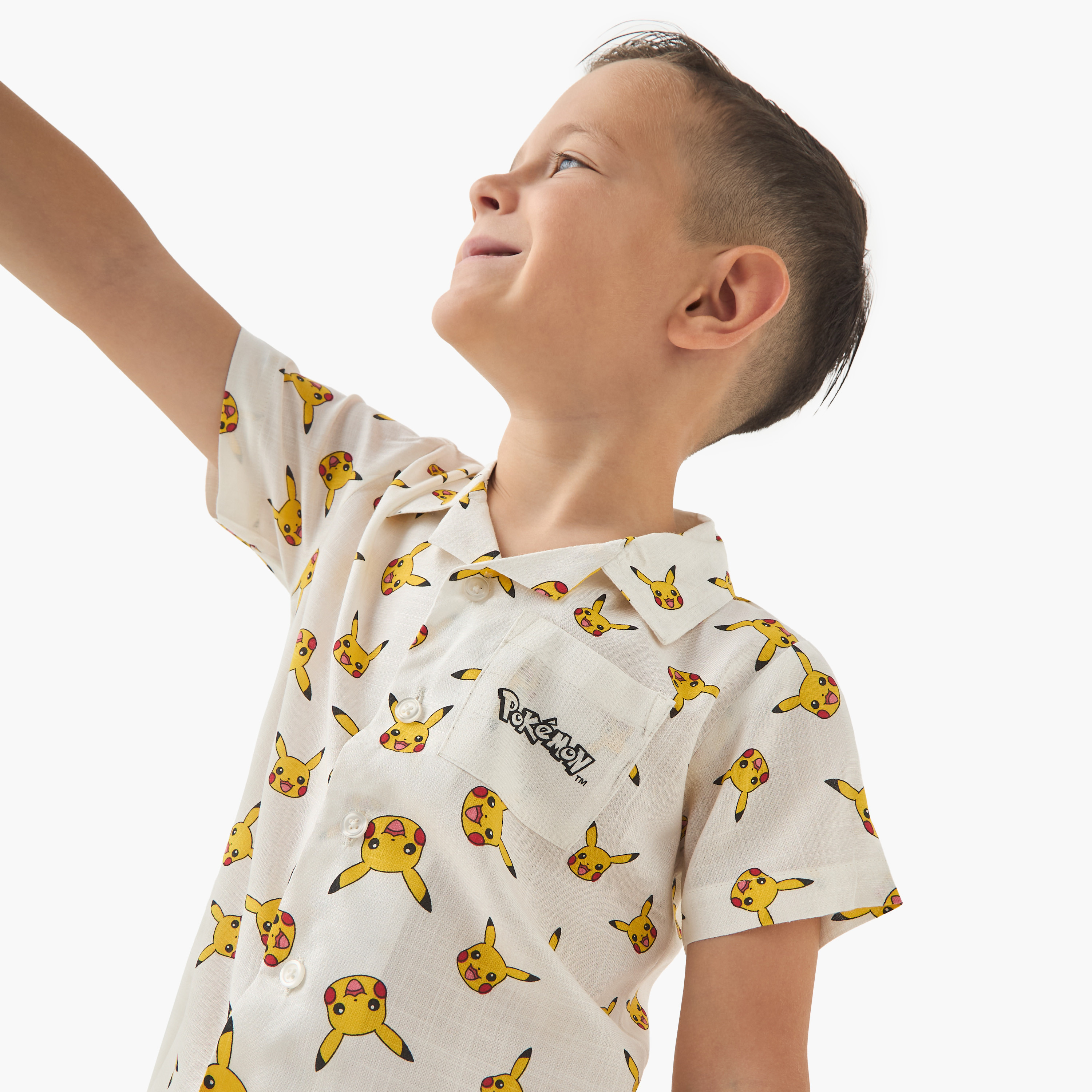 Pokemon All-Over Pikachu Print Shirt and Shorts Set-boys-clothing-nightwear-image-5