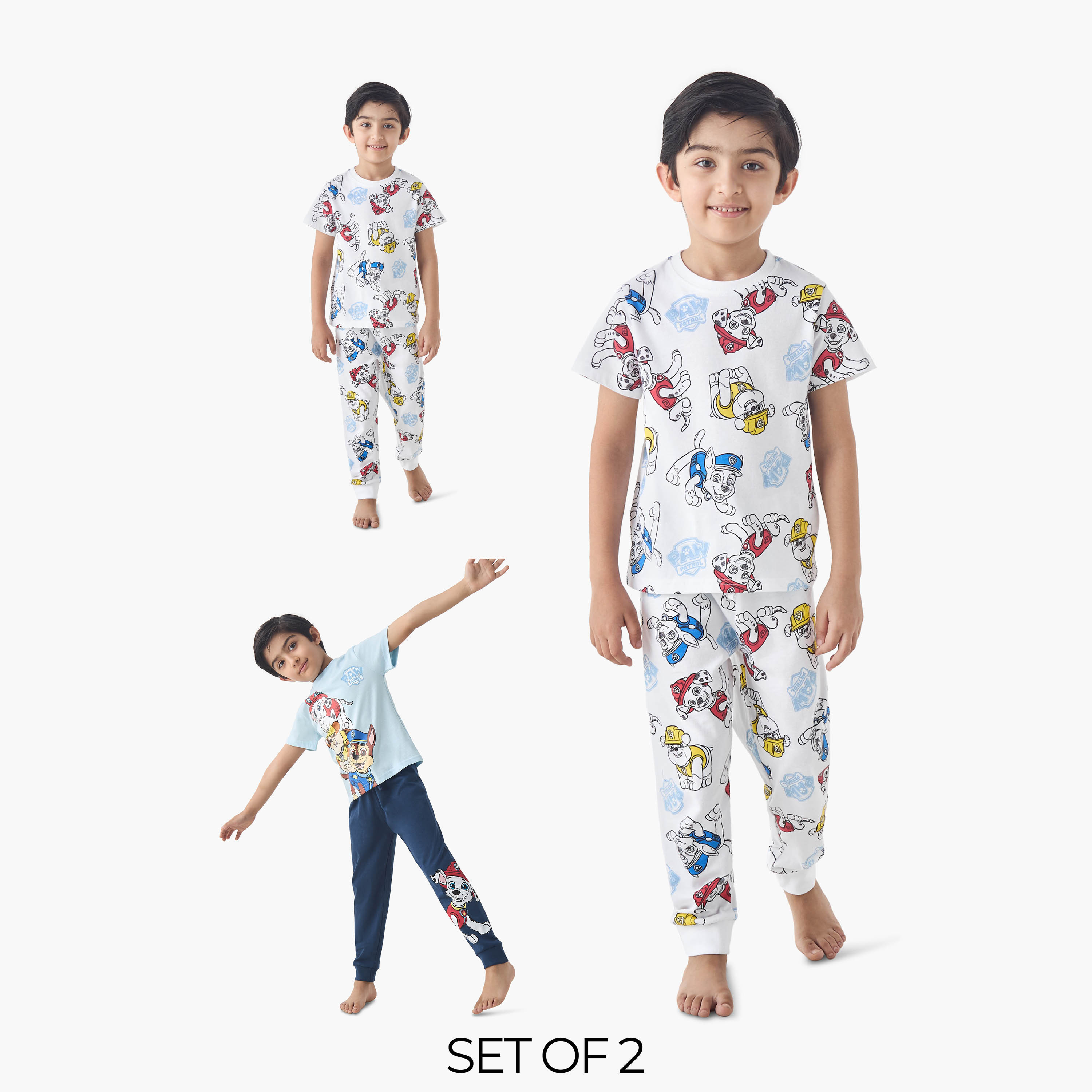 طقم تيشيرت وبيجاما بطبعات عدد 2-boys-clothing-nightwear-image-1