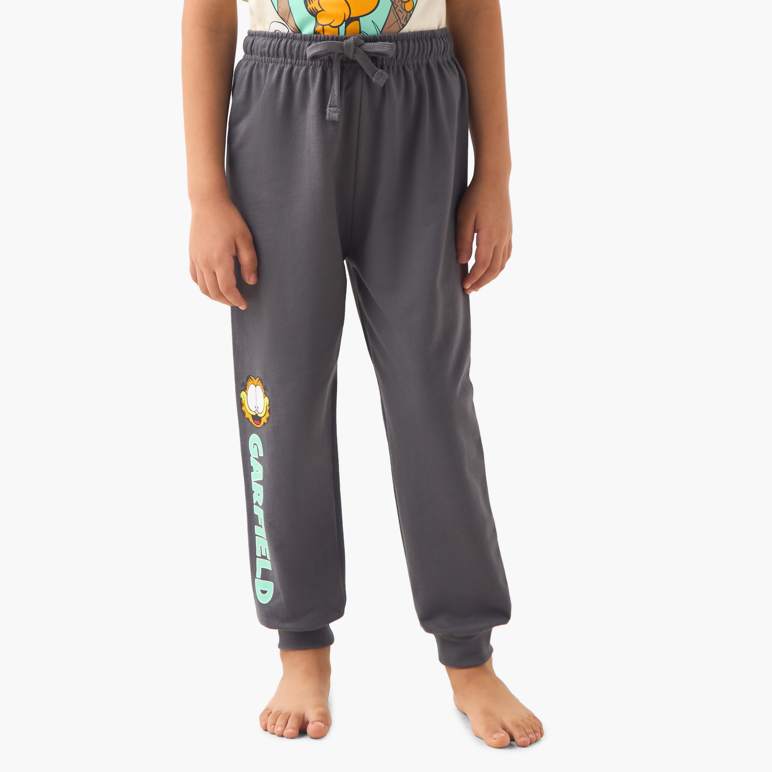 Garfield Print T-shirt and Pyjama Set-boys-clothing-nightwear-image-3