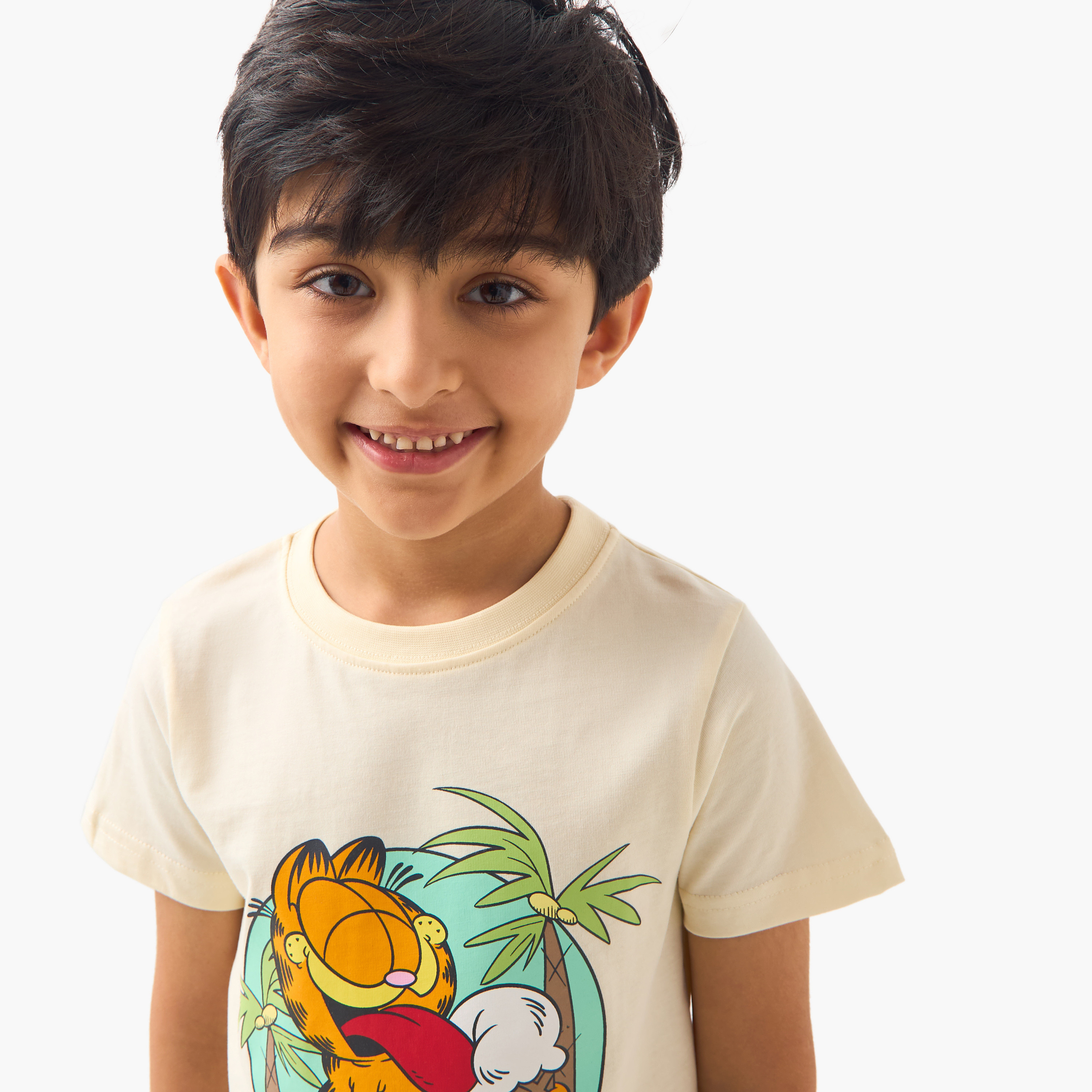 Garfield Print T-shirt and Pyjama Set-boys-clothing-nightwear-image-5