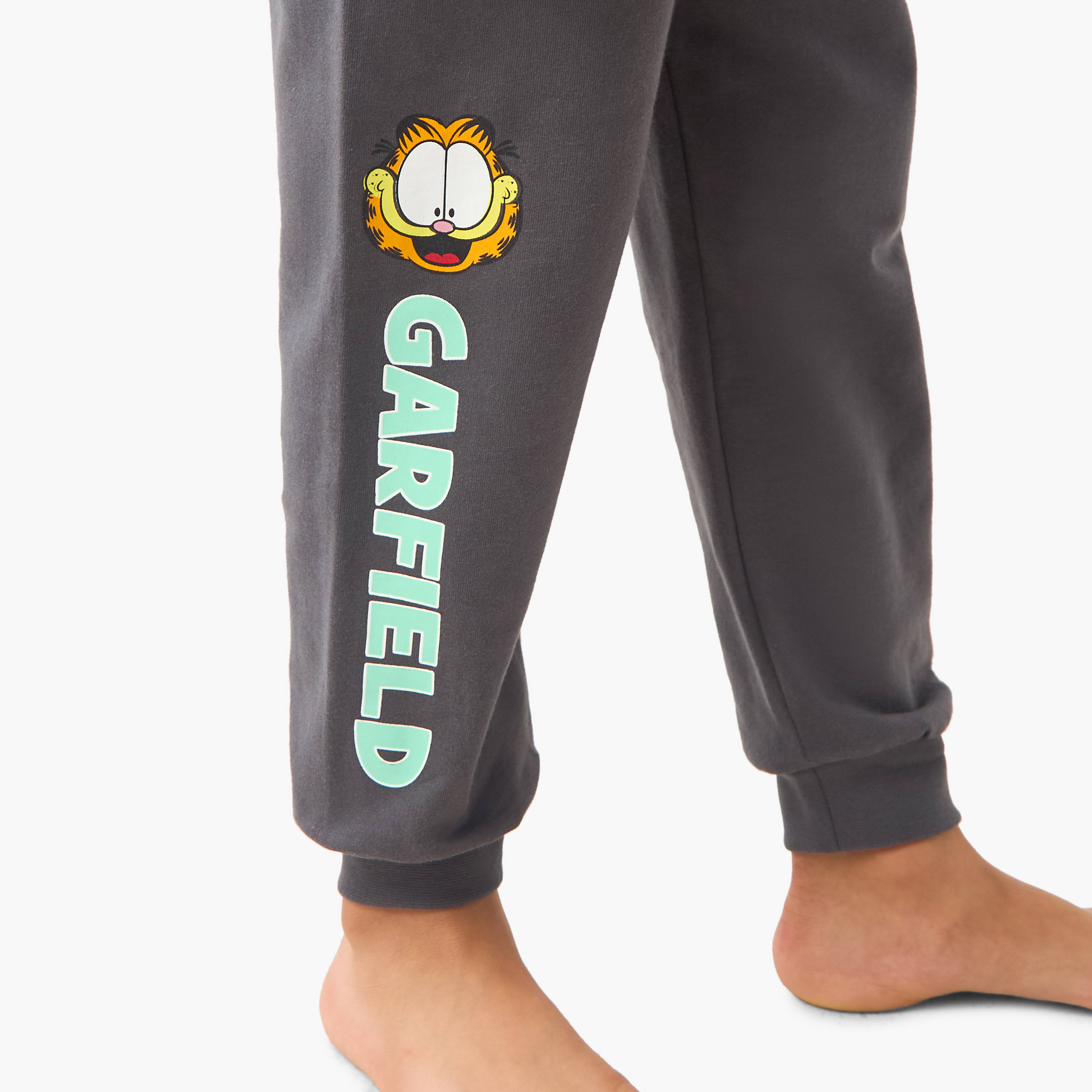 Garfield Print T-shirt and Pyjama Set-boys-clothing-nightwear-image-6