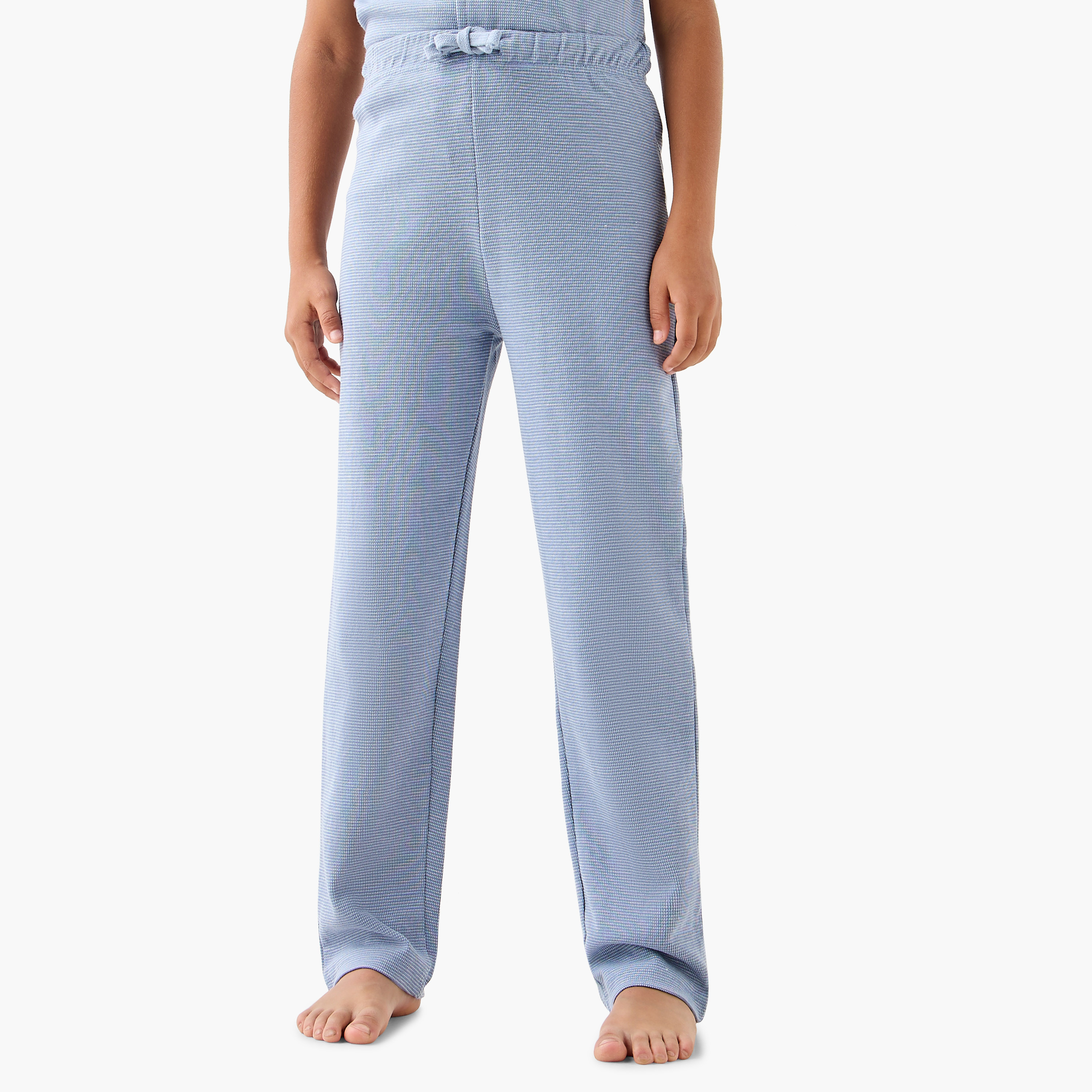 Juniors Textured Shirt and Pyjama Set-boys-clothing-nightwear-image-3