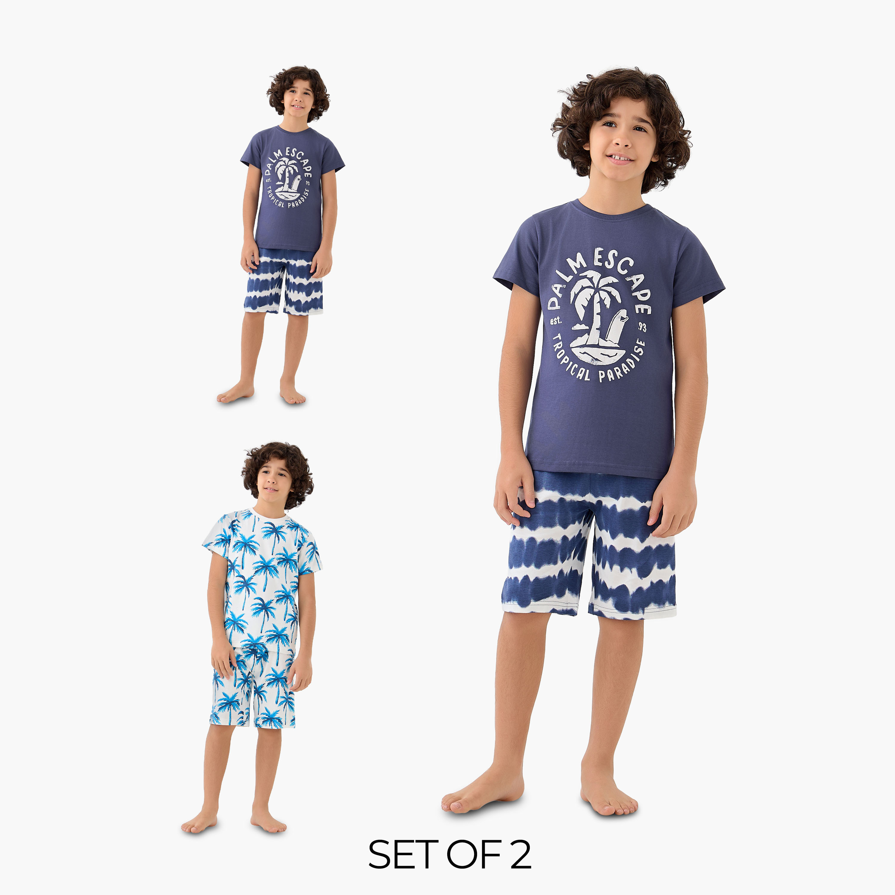 طقم نوم تيشيرتات وشورتات بطبعات من جونيورز - طقم من 2-boys-clothing-nightwear-image-1