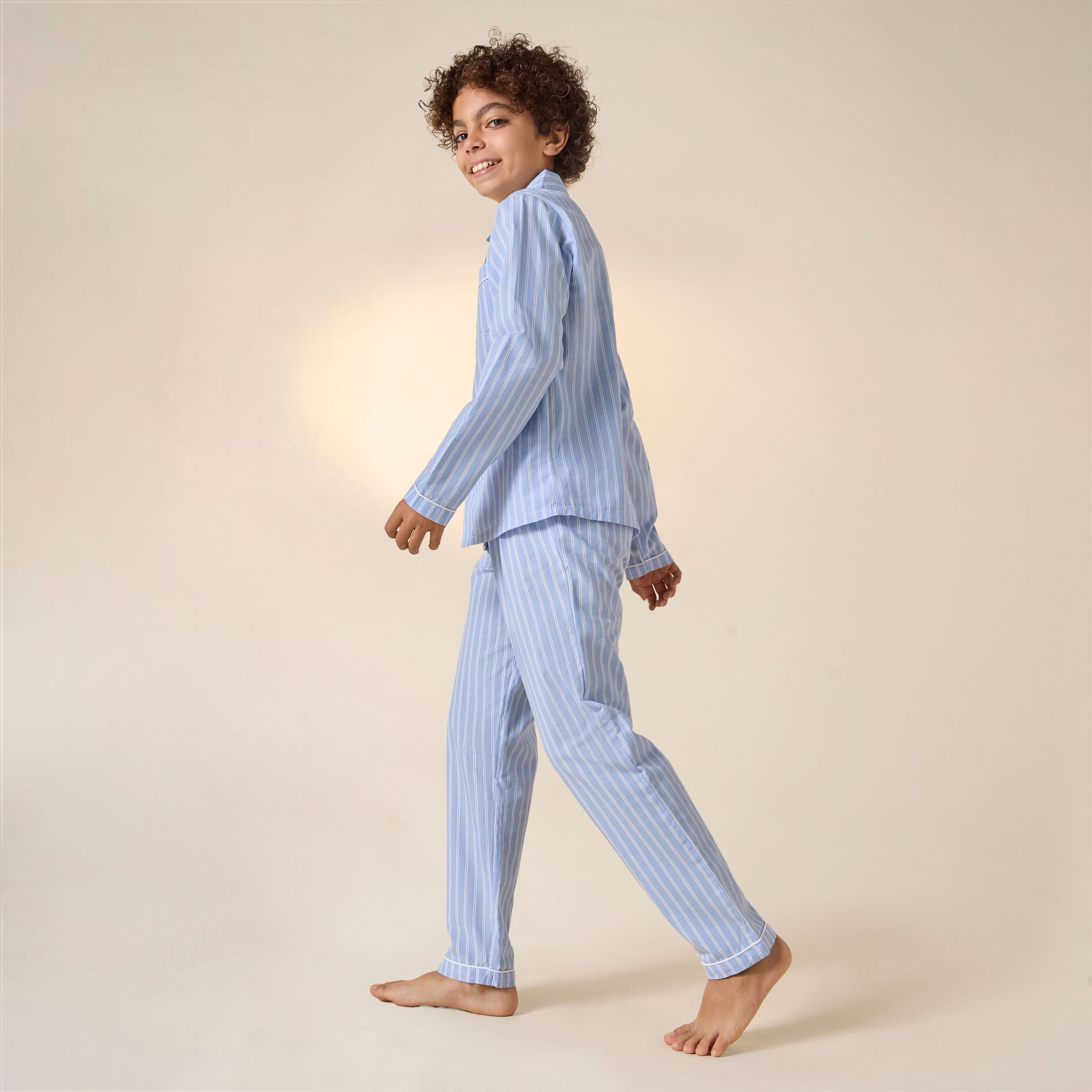 Juniors Striped Long Sleeves Shirt and Pyjama Set-boys-clothing-nightwear-image-7