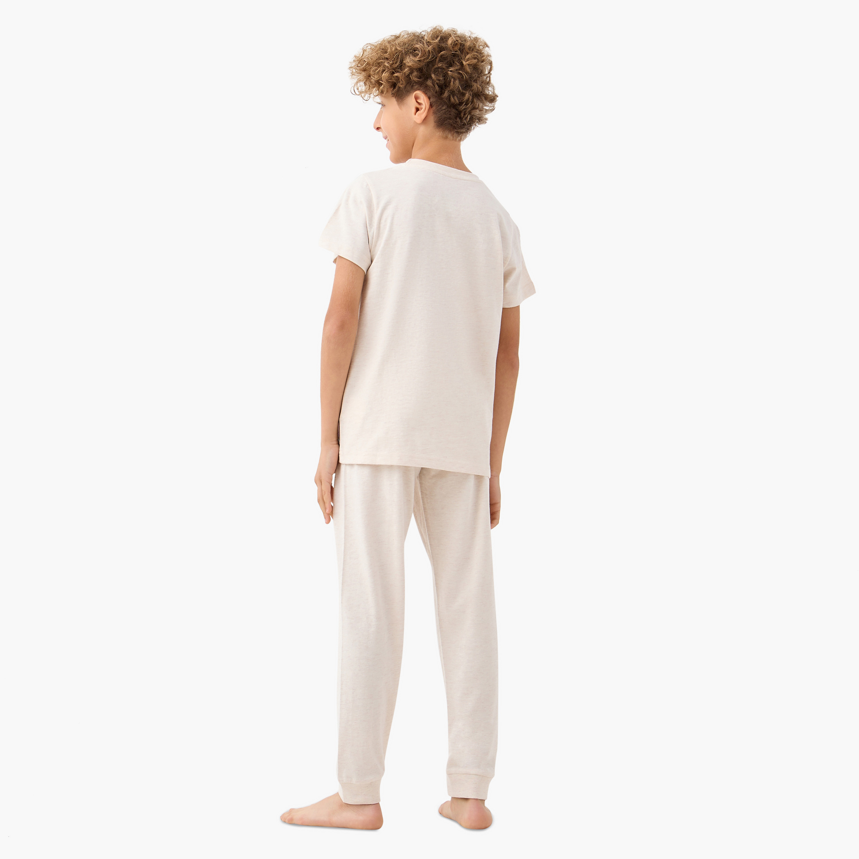 Juniors 4-Piece Printed T-shirt with Pyjamas and Shorts Set-boys-clothing-nightwear-image-6