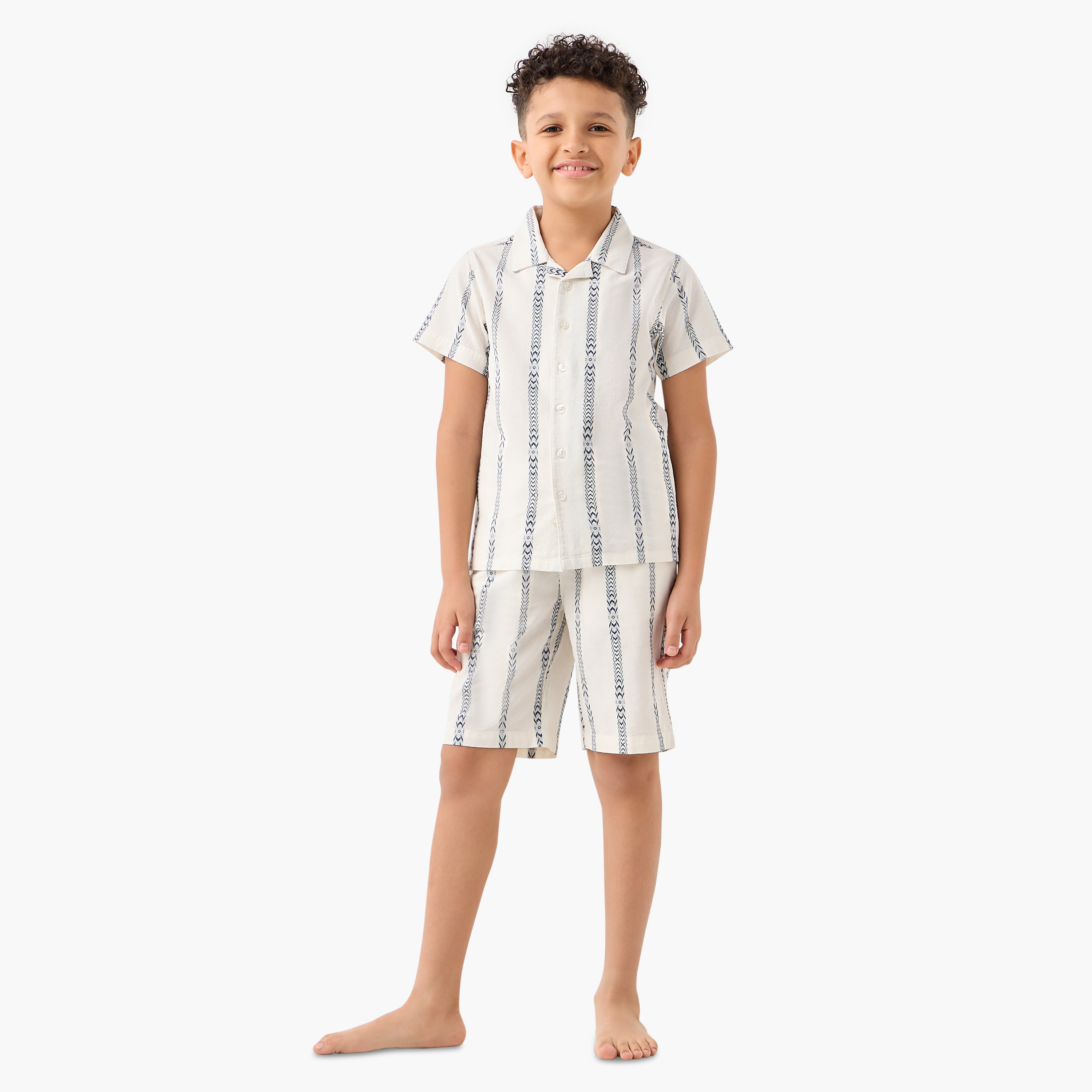 طقم بيجاما شورت وقميص بارز الملمس من جونيورز-boys-clothing-nightwear-image-6