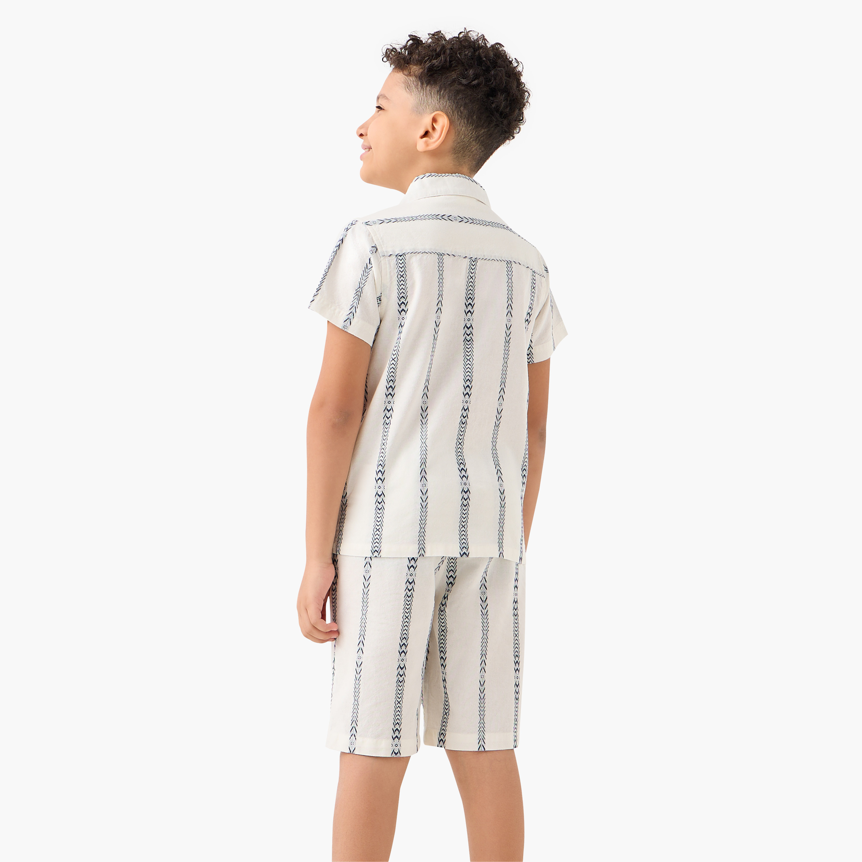 طقم بيجاما شورت وقميص بارز الملمس من جونيورز-boys-clothing-nightwear-image-3
