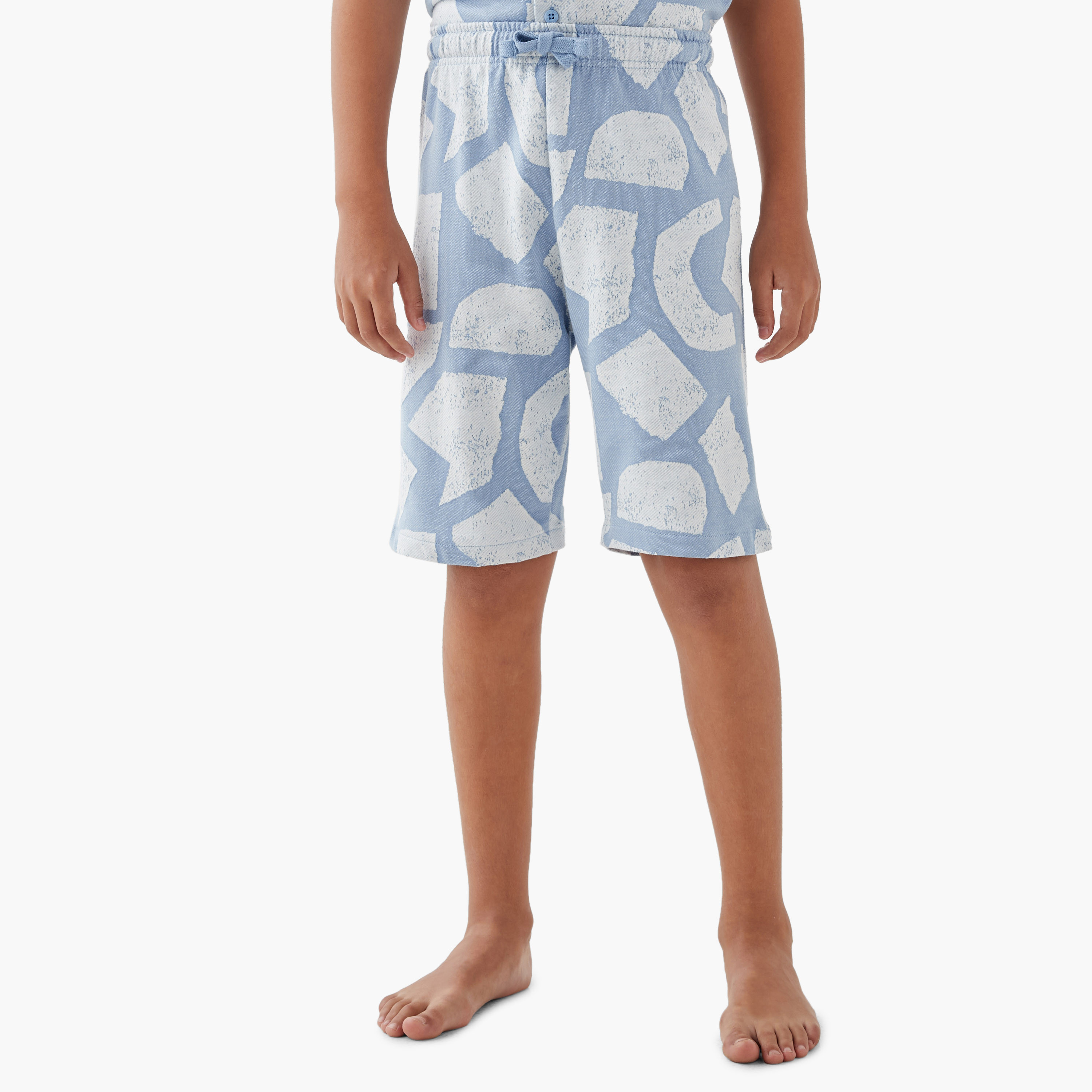 Juniors Printed Shirt and Shorts Set-boys-clothing-nightwear-image-3