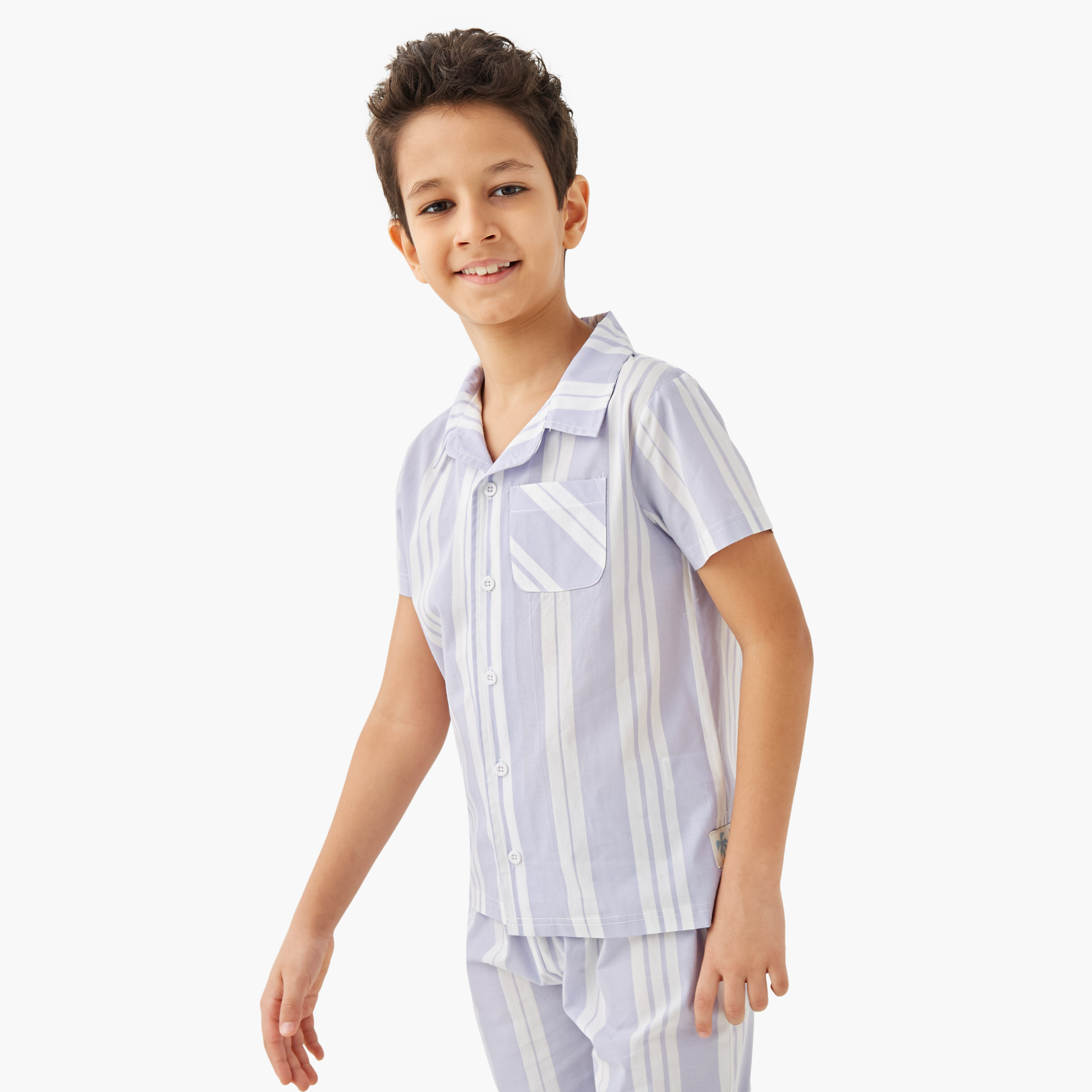 Juniors Striped T-shirt and Shorts Set-boys-clothing-nightwear-image-2