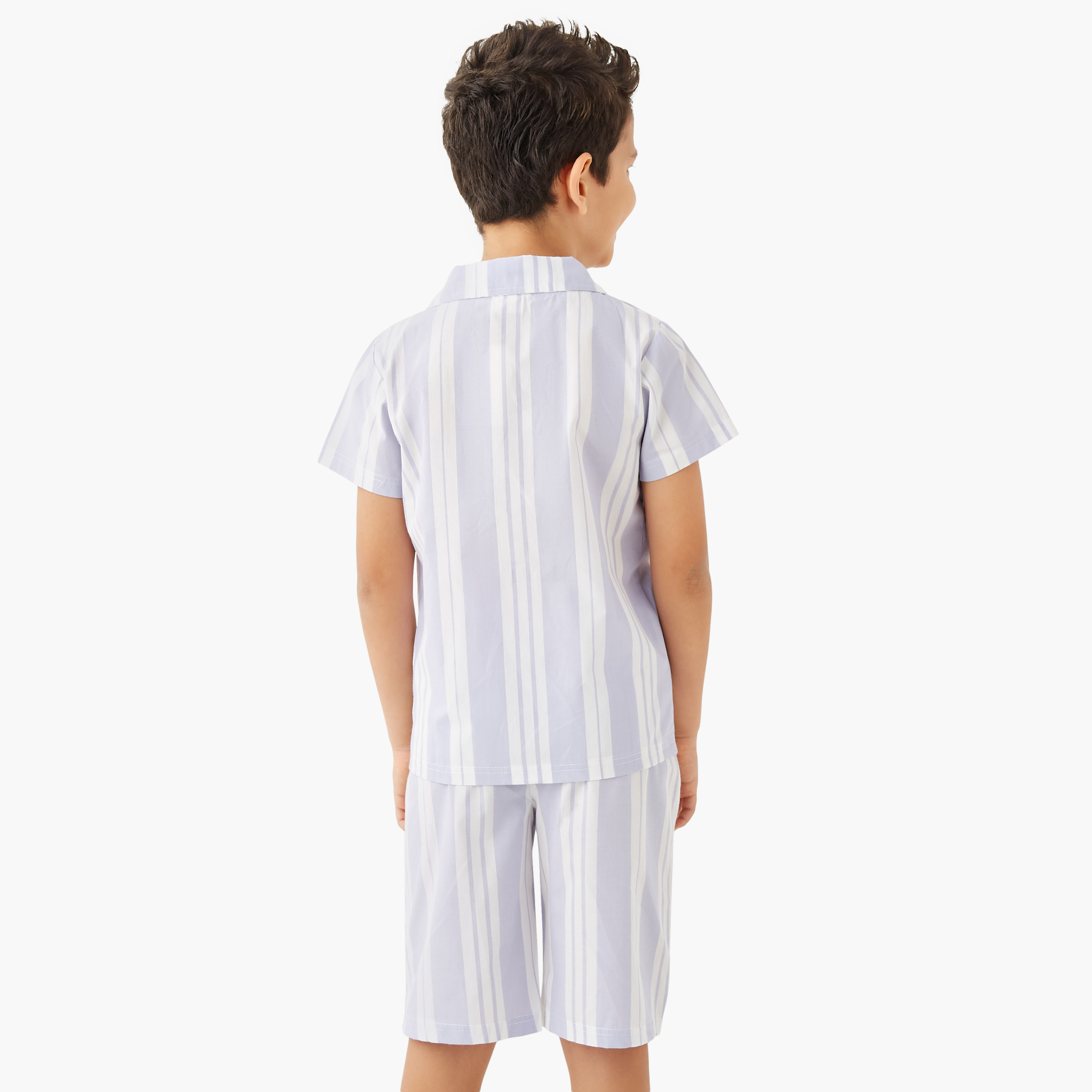 Juniors Striped T-shirt and Shorts Set-boys-clothing-nightwear-image-3