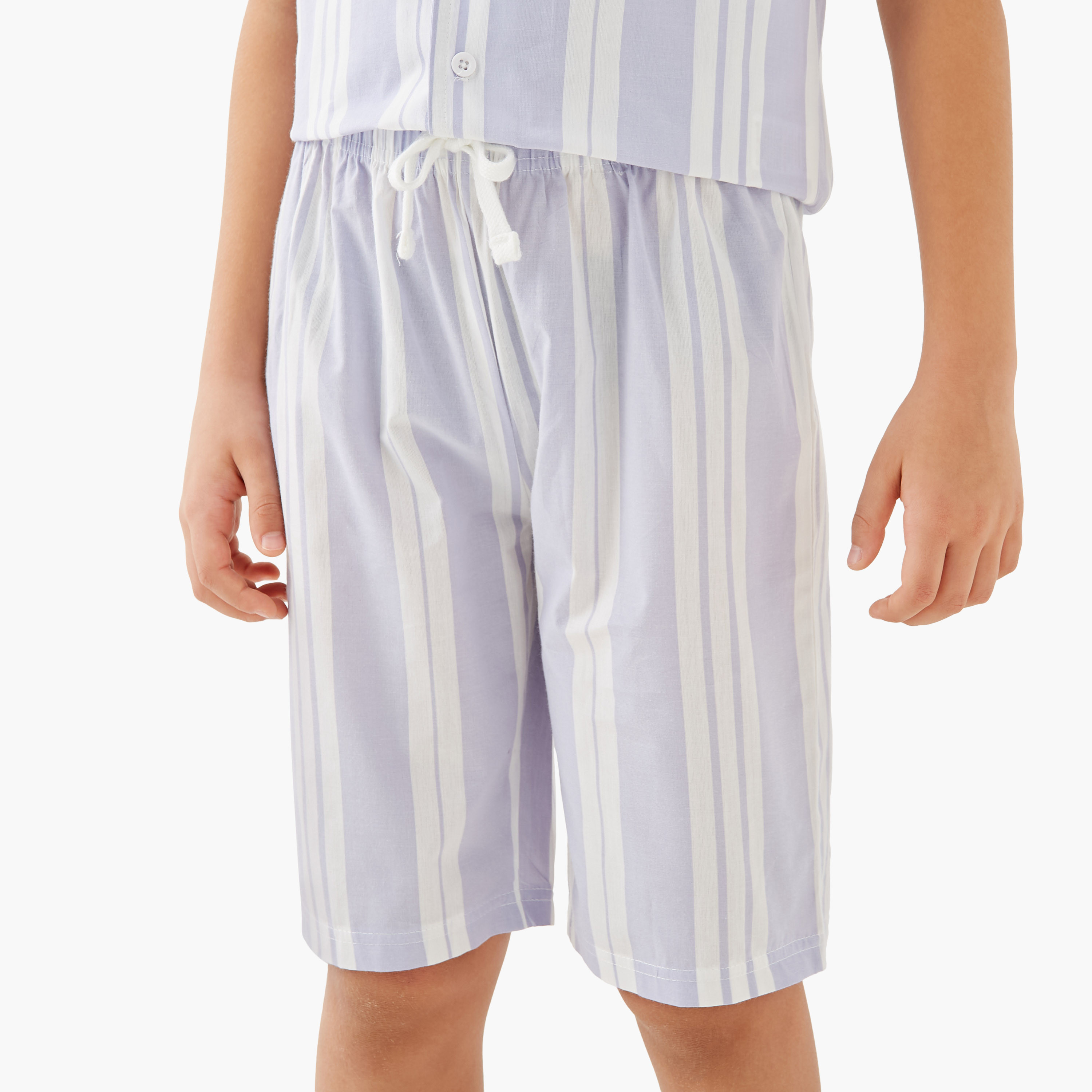 Juniors Striped T-shirt and Shorts Set-boys-clothing-nightwear-image-6