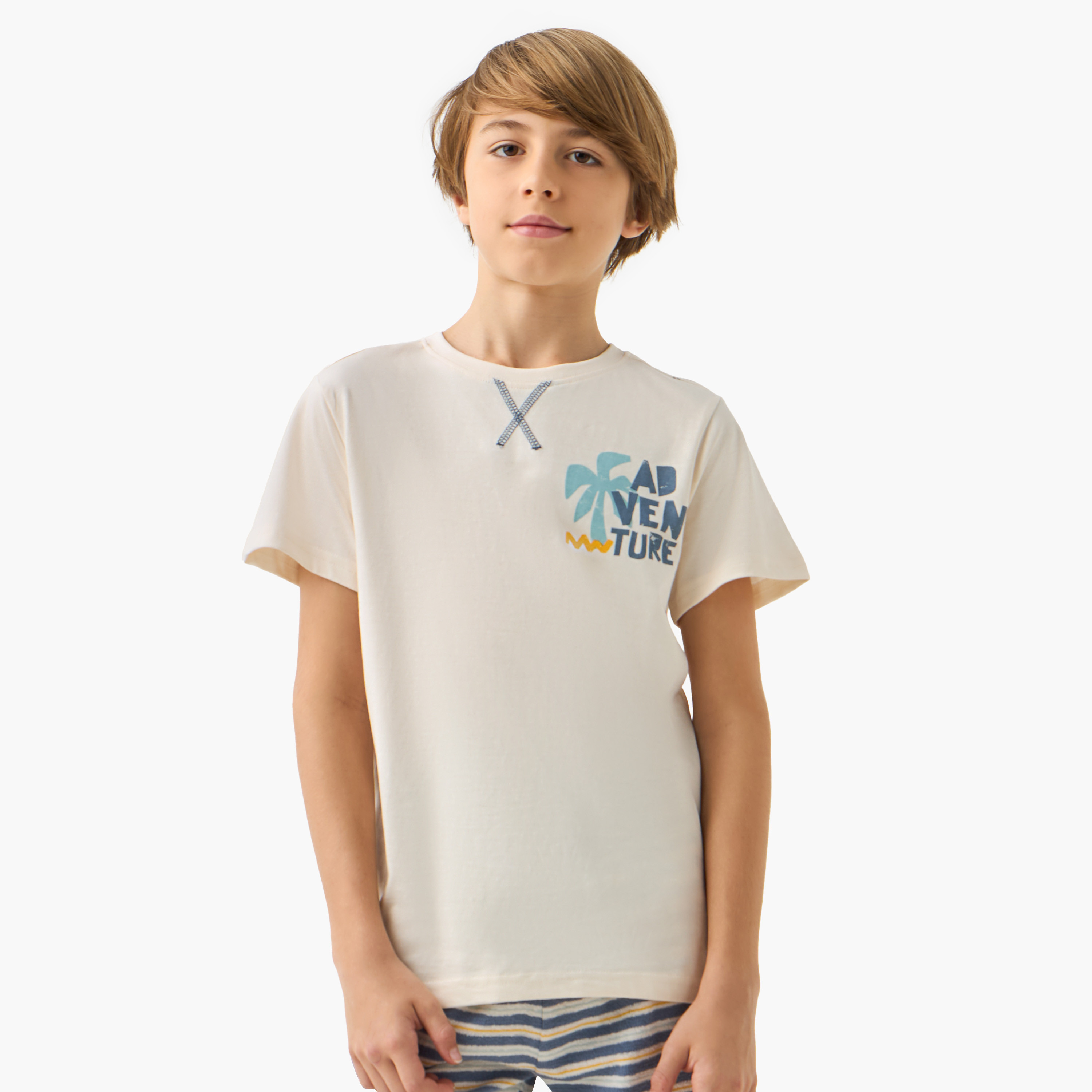 Juniors Printed T-shirt and Shorts Set-boys-clothing-nightwear-image-2