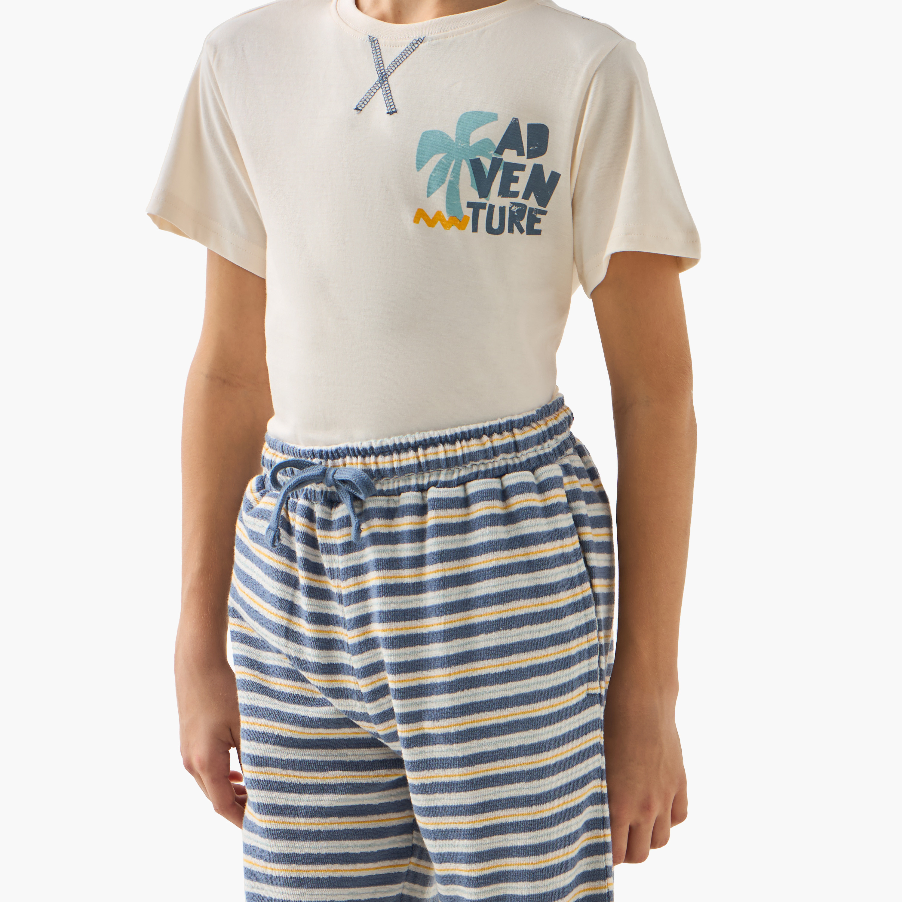 Juniors Printed T-shirt and Shorts Set-boys-clothing-nightwear-image-5