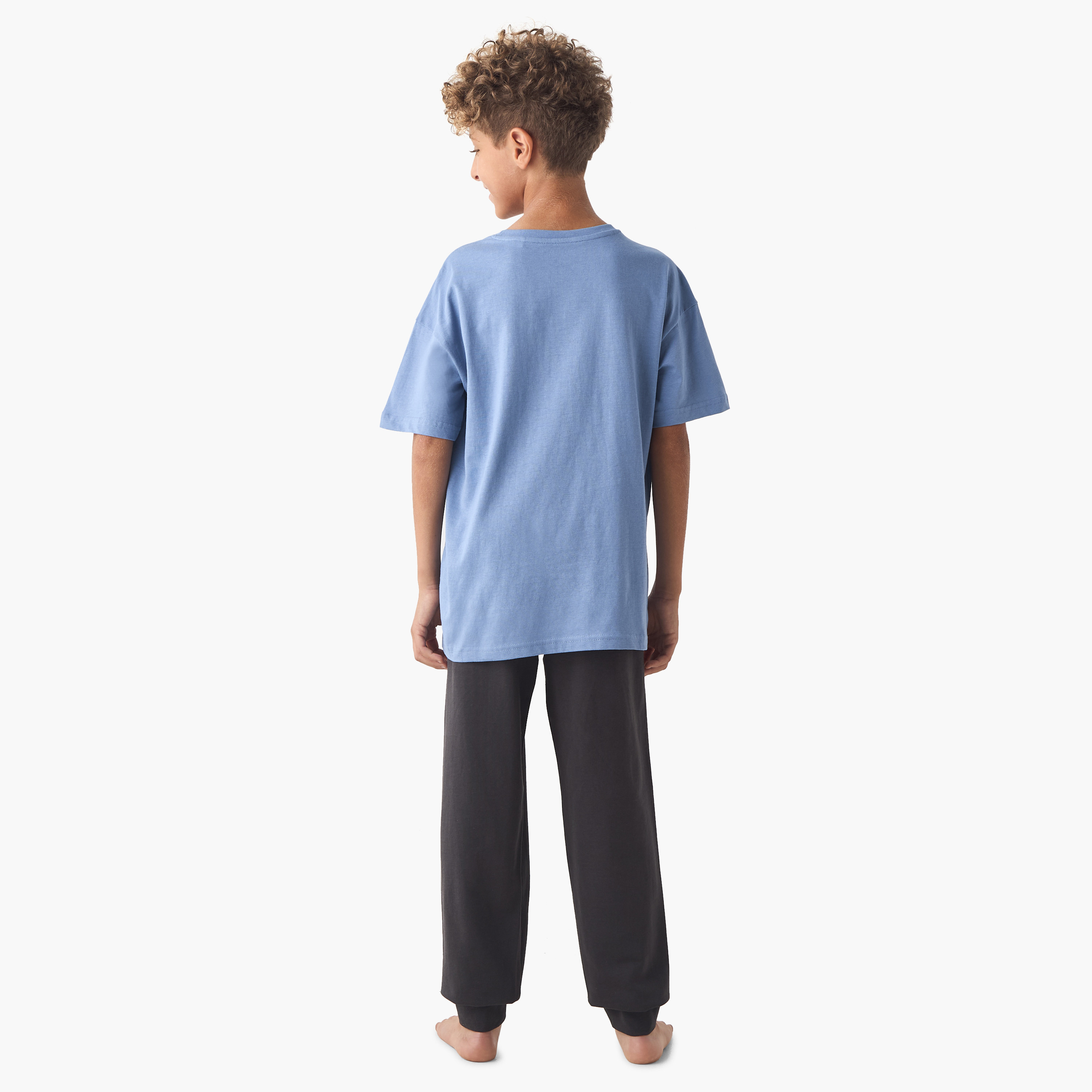 Juniors Graphic Print T-shirt and Pyjama Set-boys-clothing-nightwear-image-3