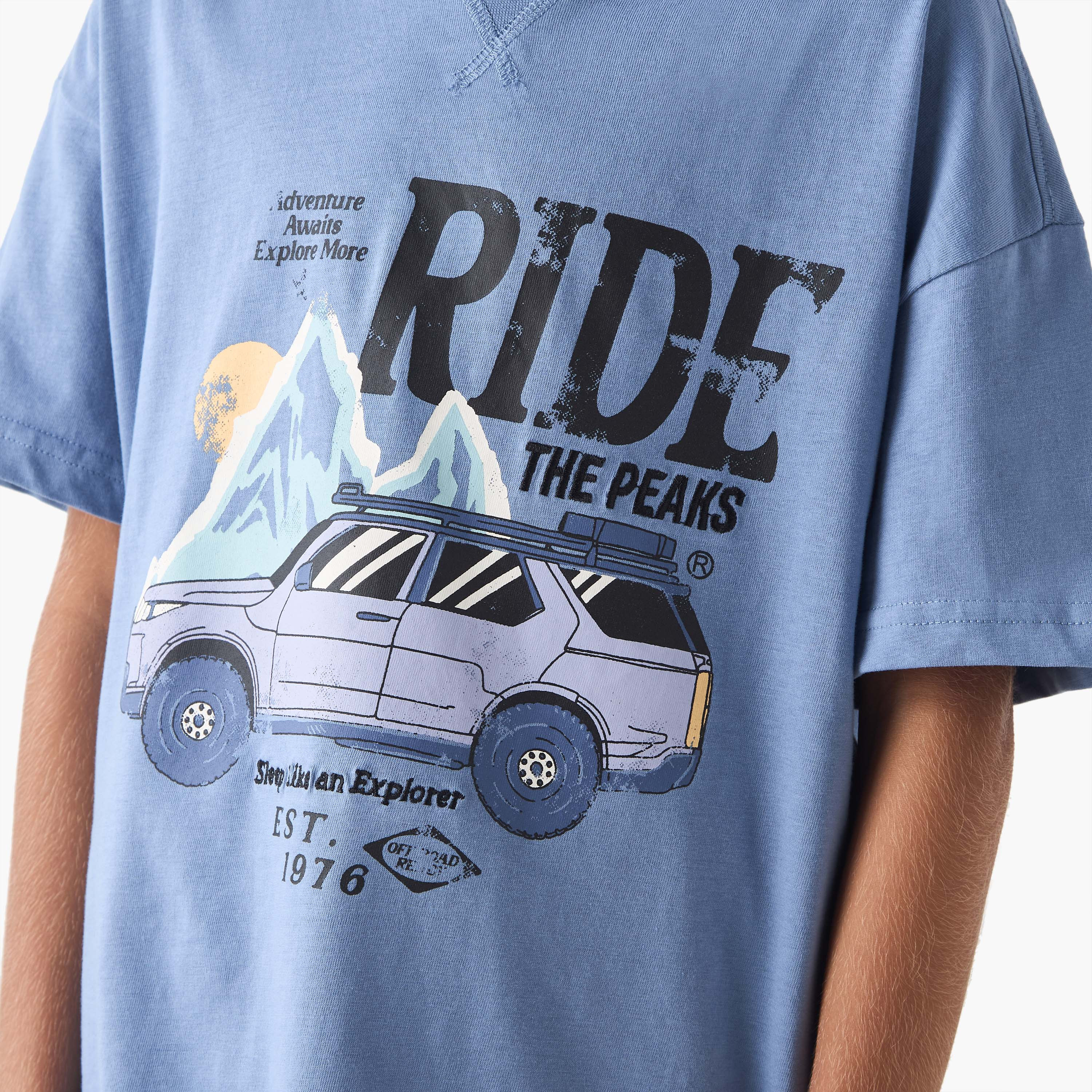 Juniors Graphic Print T-shirt and Pyjama Set-boys-clothing-nightwear-image-5