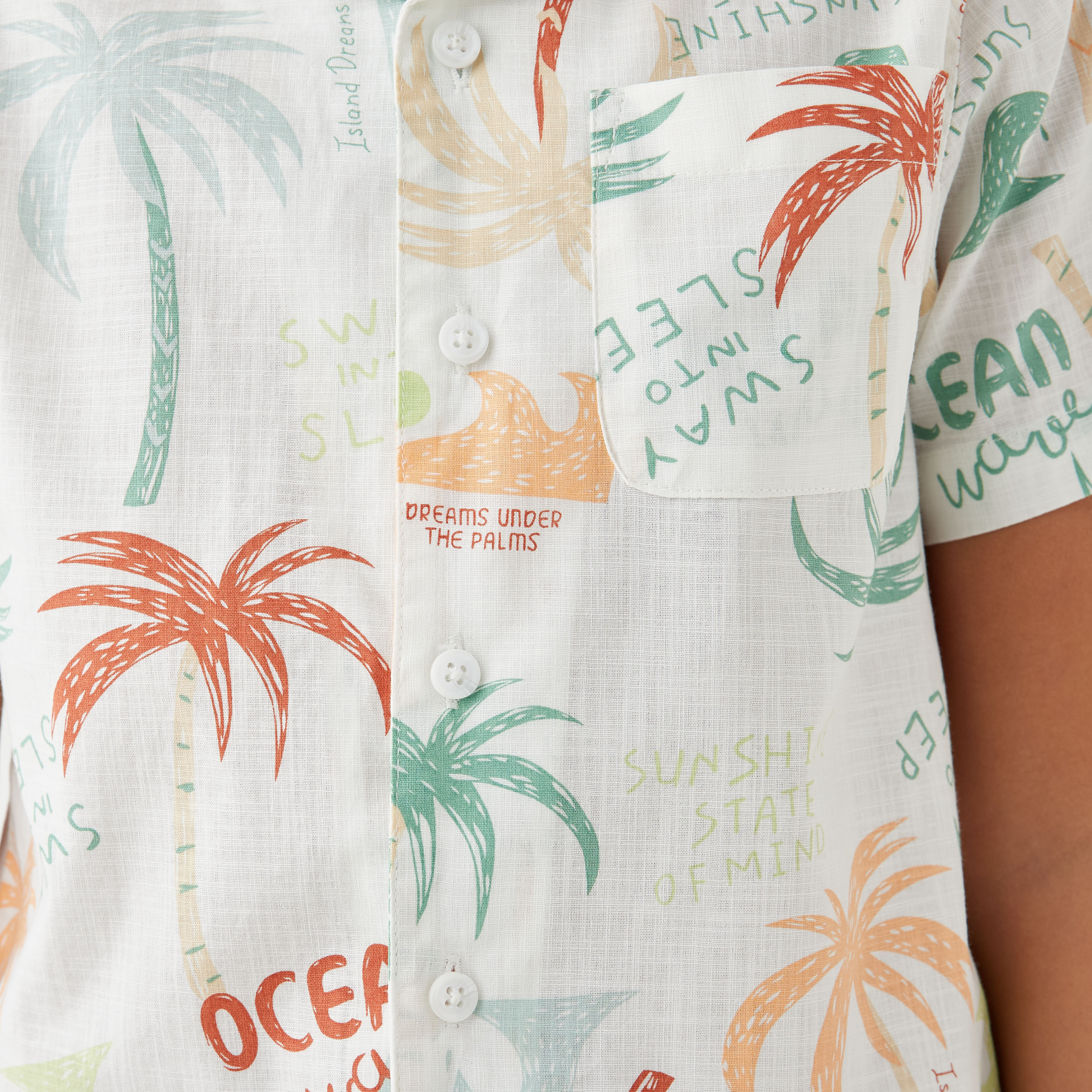 Juniors Palm Tree Print Shirt and Shorts Set-boys-clothing-nightwear-image-6