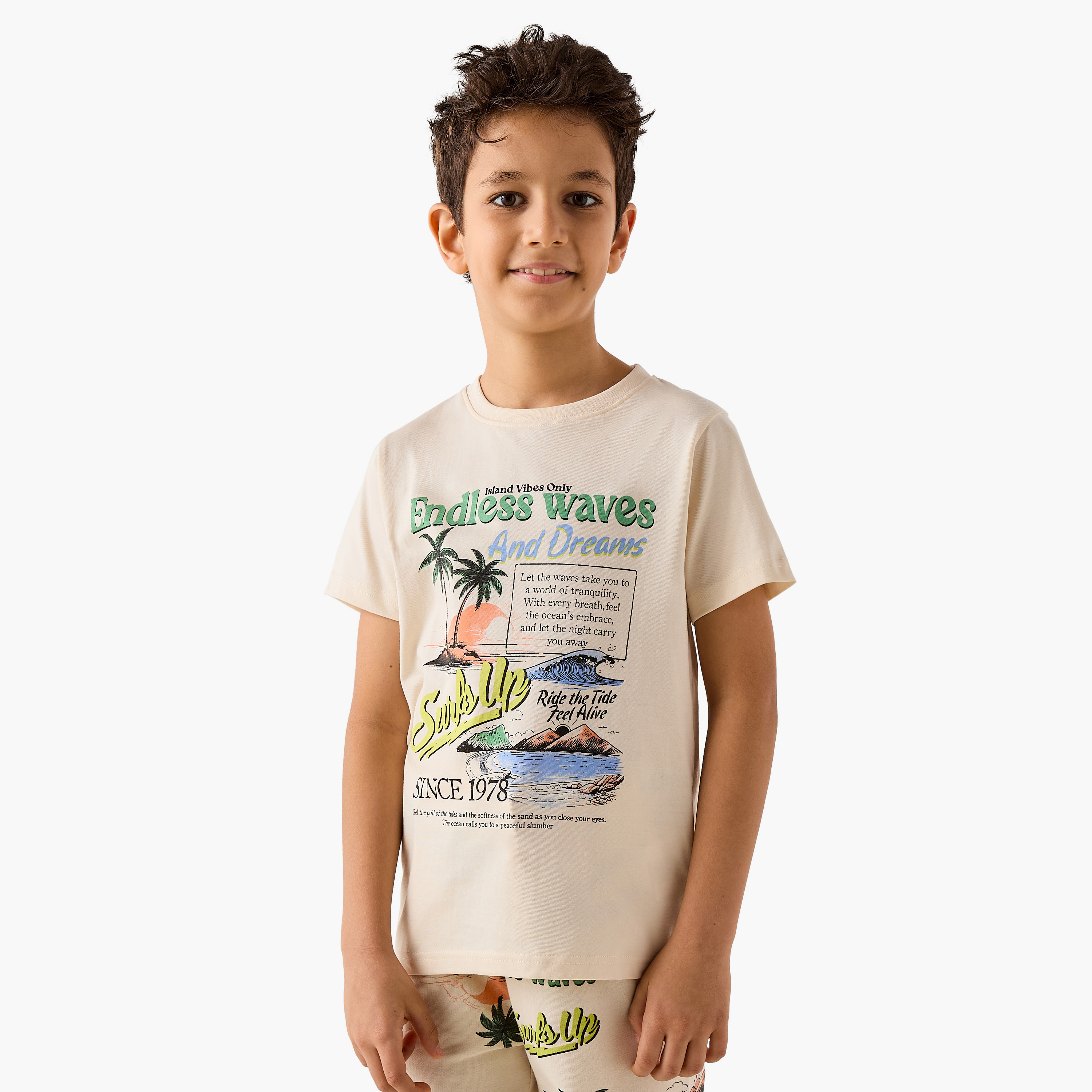 Juniors Graphic Print T-shirt and Pyjama Set-boys-clothing-nightwear-image-2