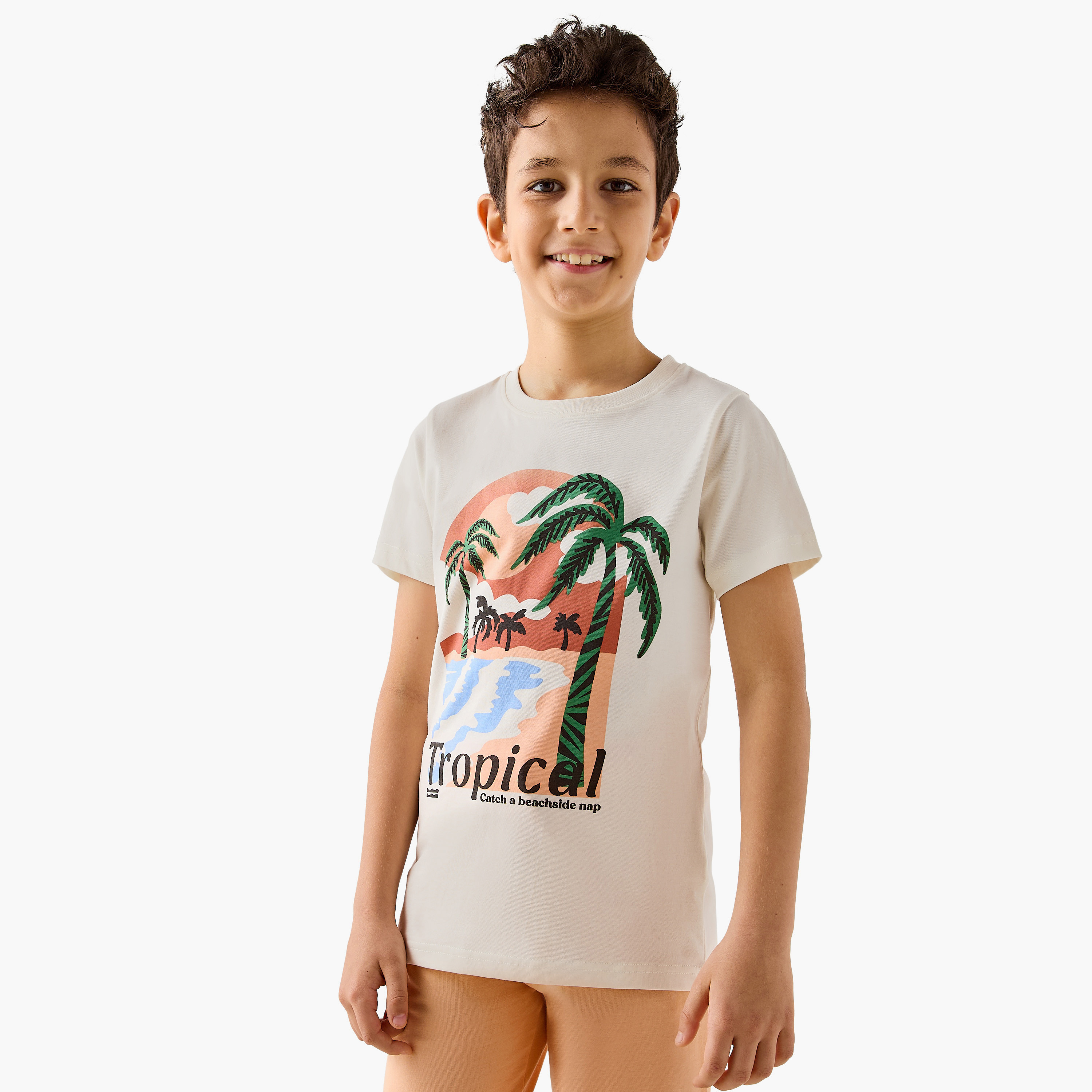 Juniors Tropical Print T-shirt and Pyjama - Set of 2-boys-clothing-nightwear-image-3