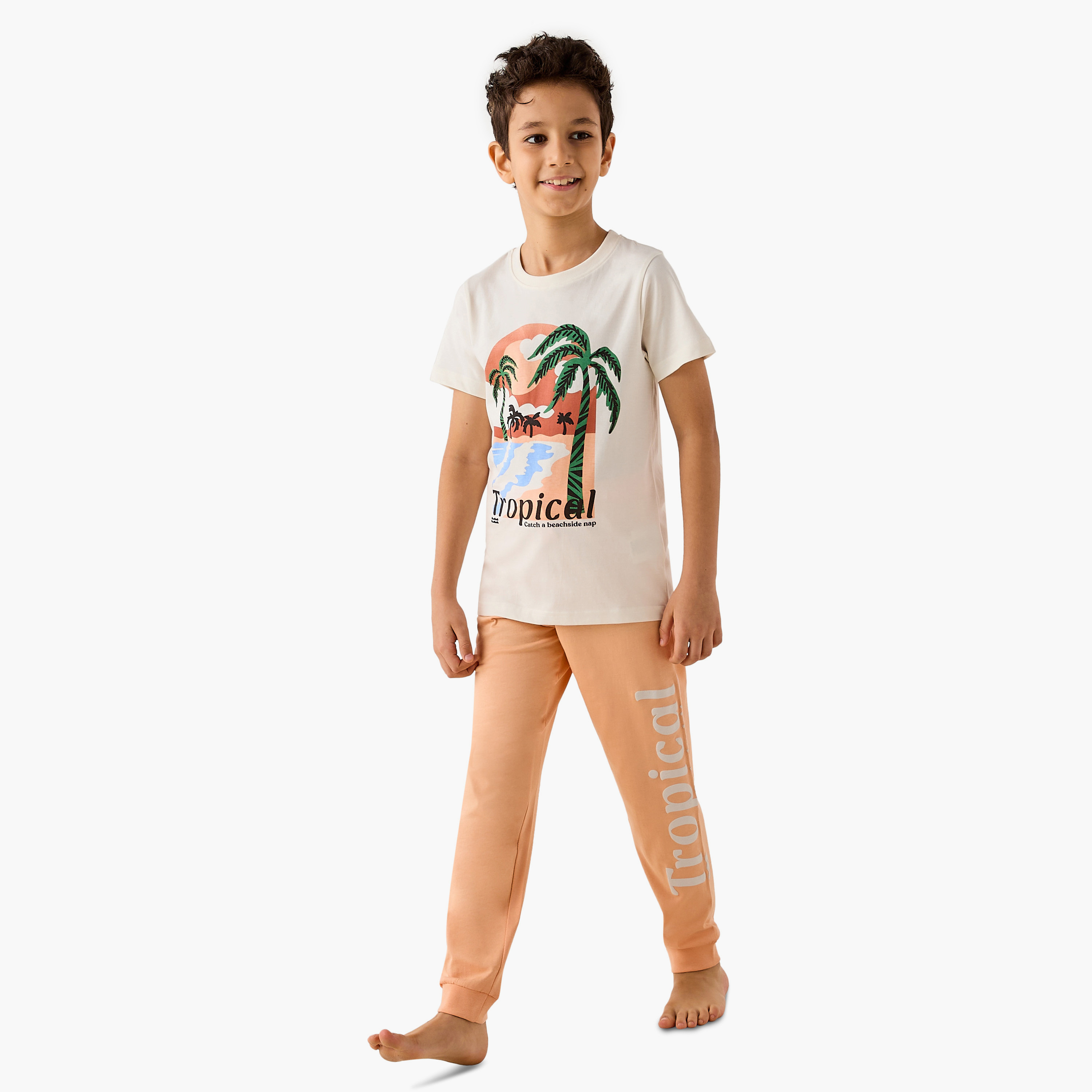 Juniors Tropical Print T-shirt and Pyjama - Set of 2-boys-clothing-nightwear-image-8