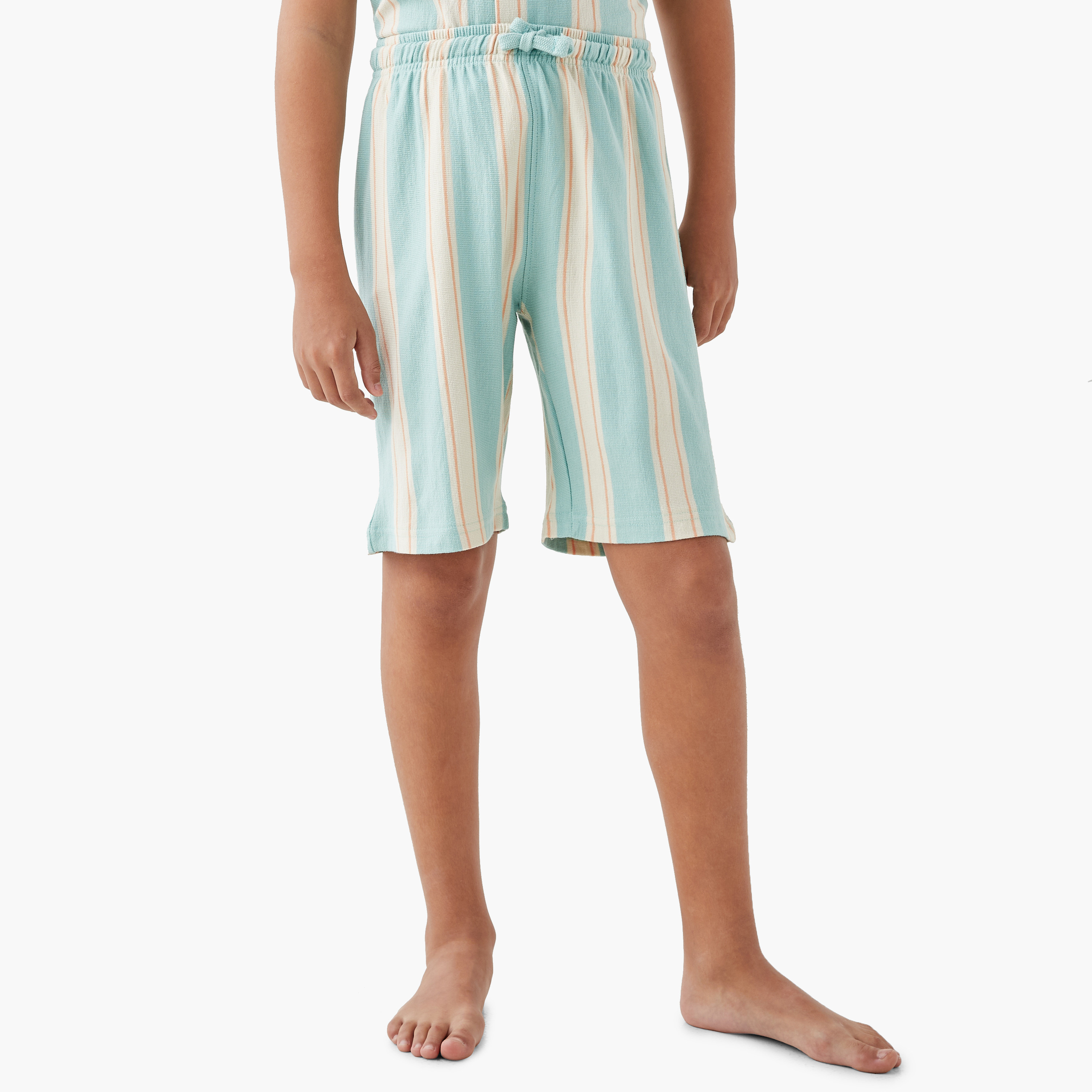 Juniors Striped Shirt and Shorts Set-boys-clothing-nightwear-image-3
