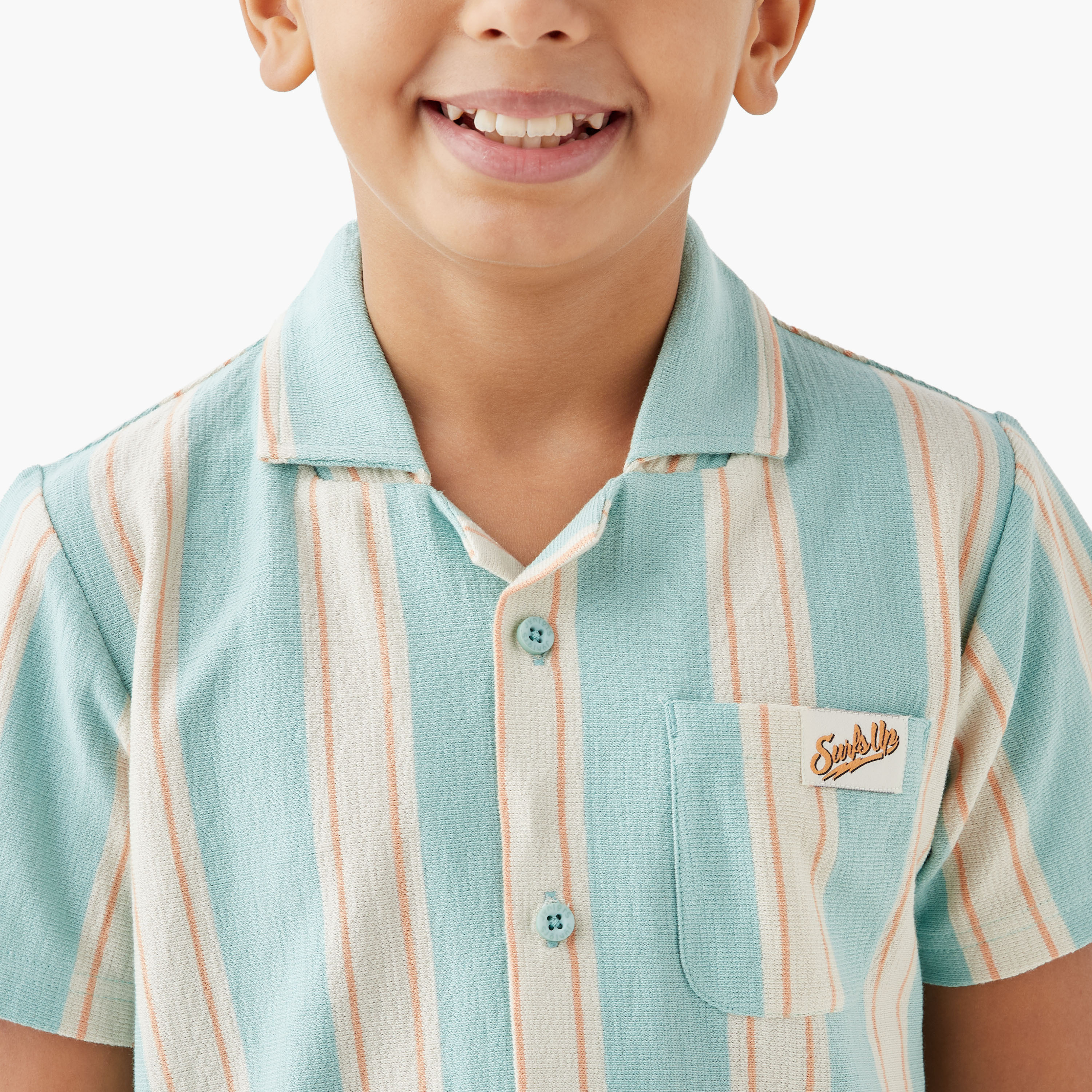 Juniors Striped Shirt and Shorts Set-boys-clothing-nightwear-image-5