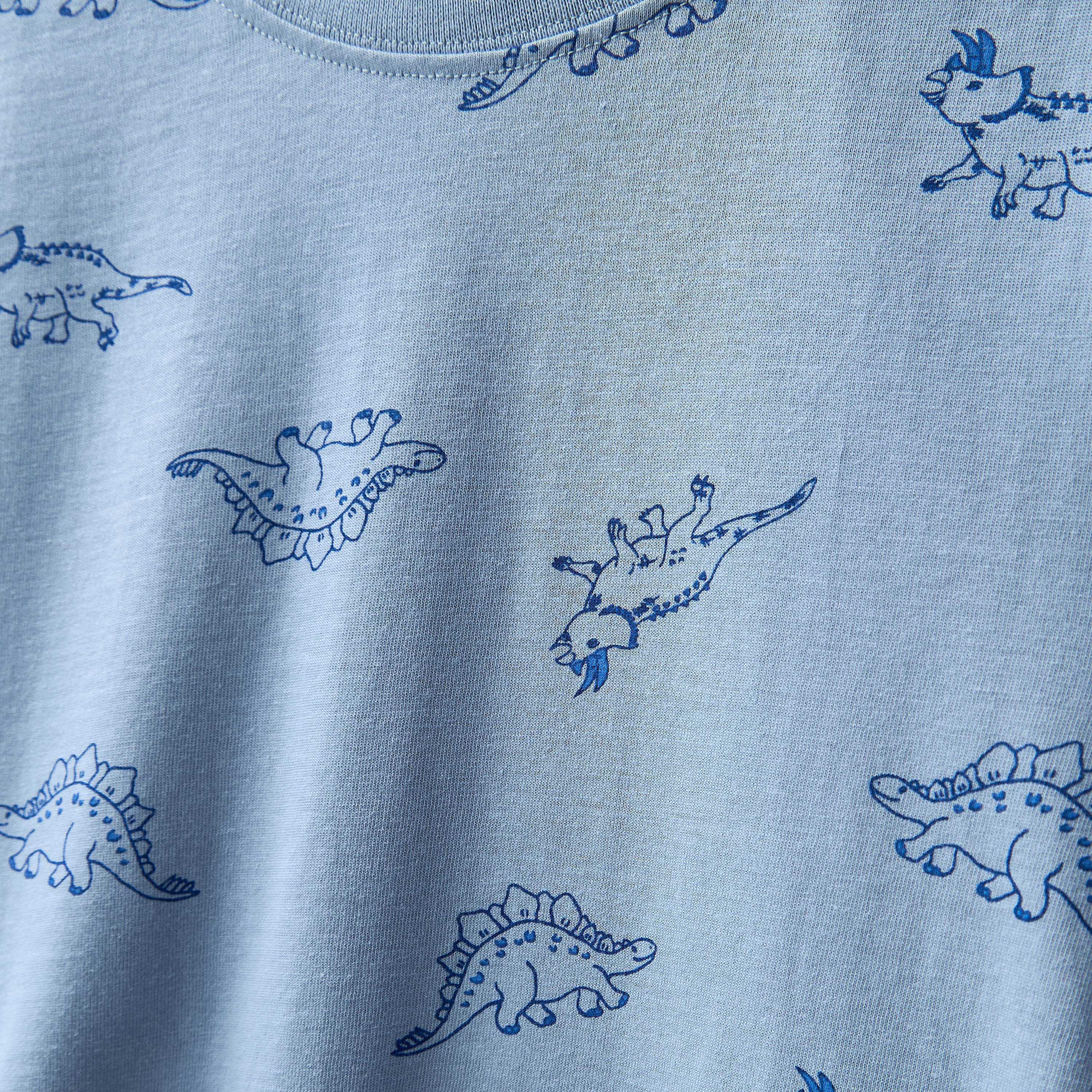 Juniors Dinosaur Print T-shirt and Pyjamas - Set of 3-boys-clothing-nightwear-image-10