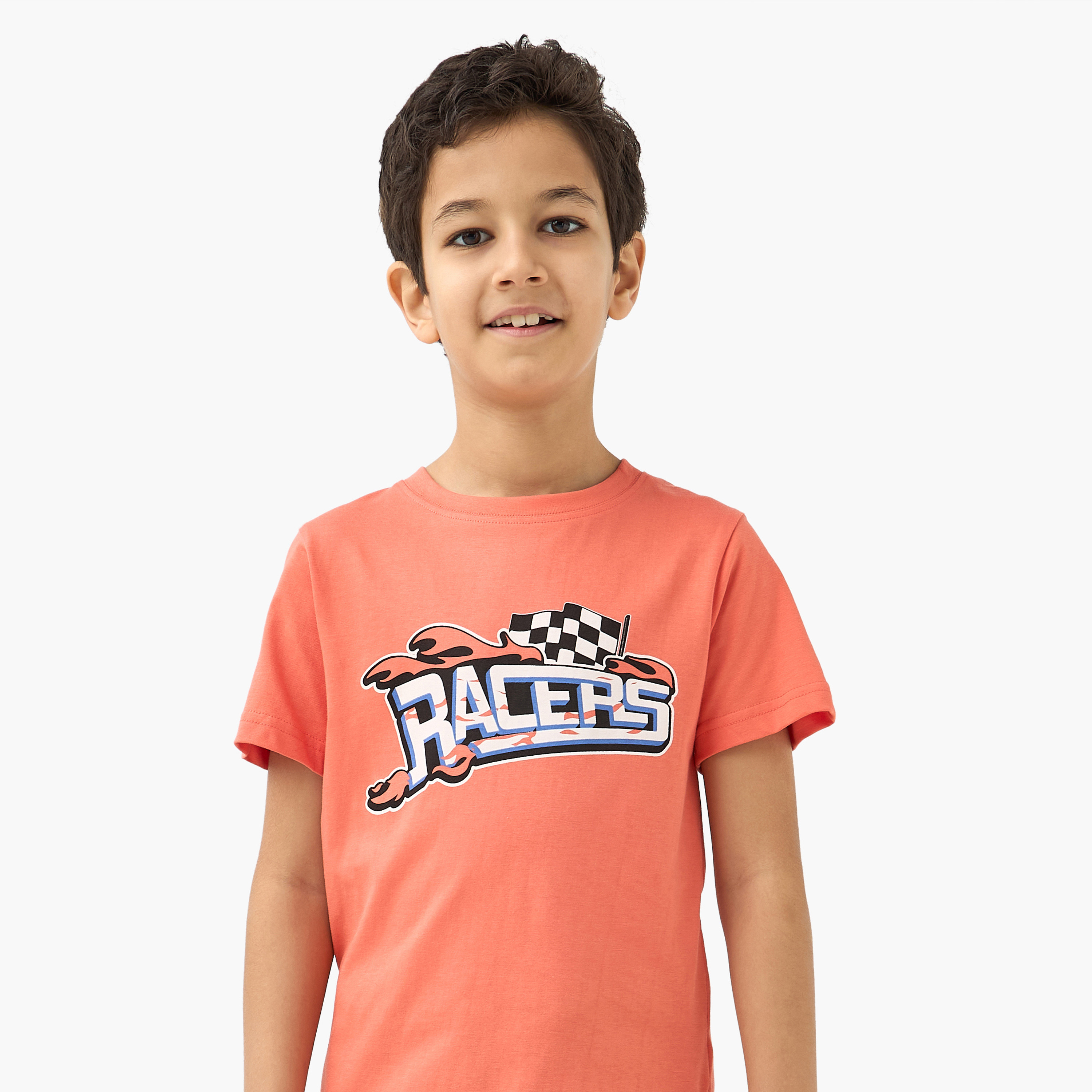 Juniors Printed Crew Neck T-shirts and Pyjamas - Set of 3-boys-clothing-nightwear-image-5