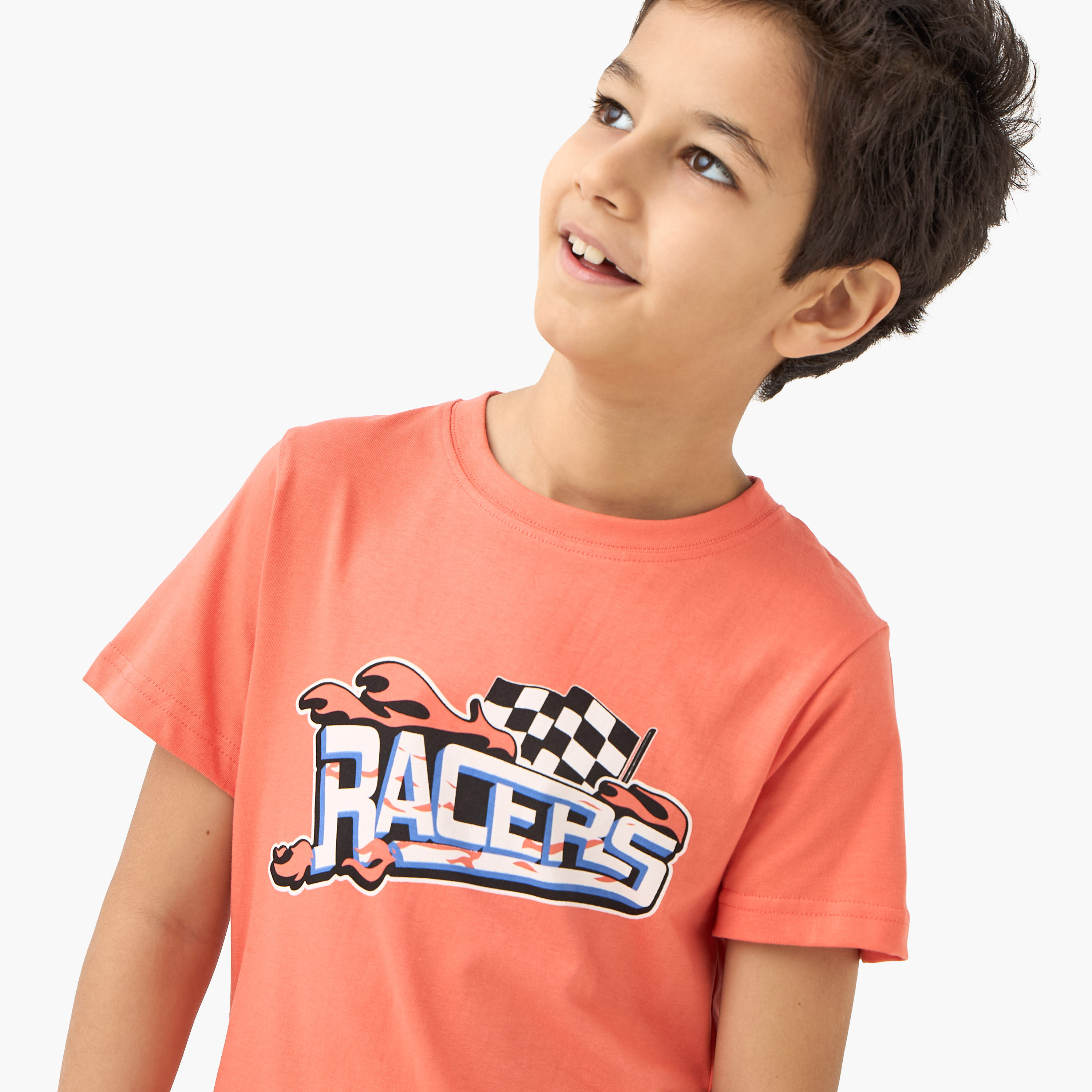 Juniors Printed Crew Neck T-shirts and Pyjamas - Set of 3-boys-clothing-nightwear-image-8