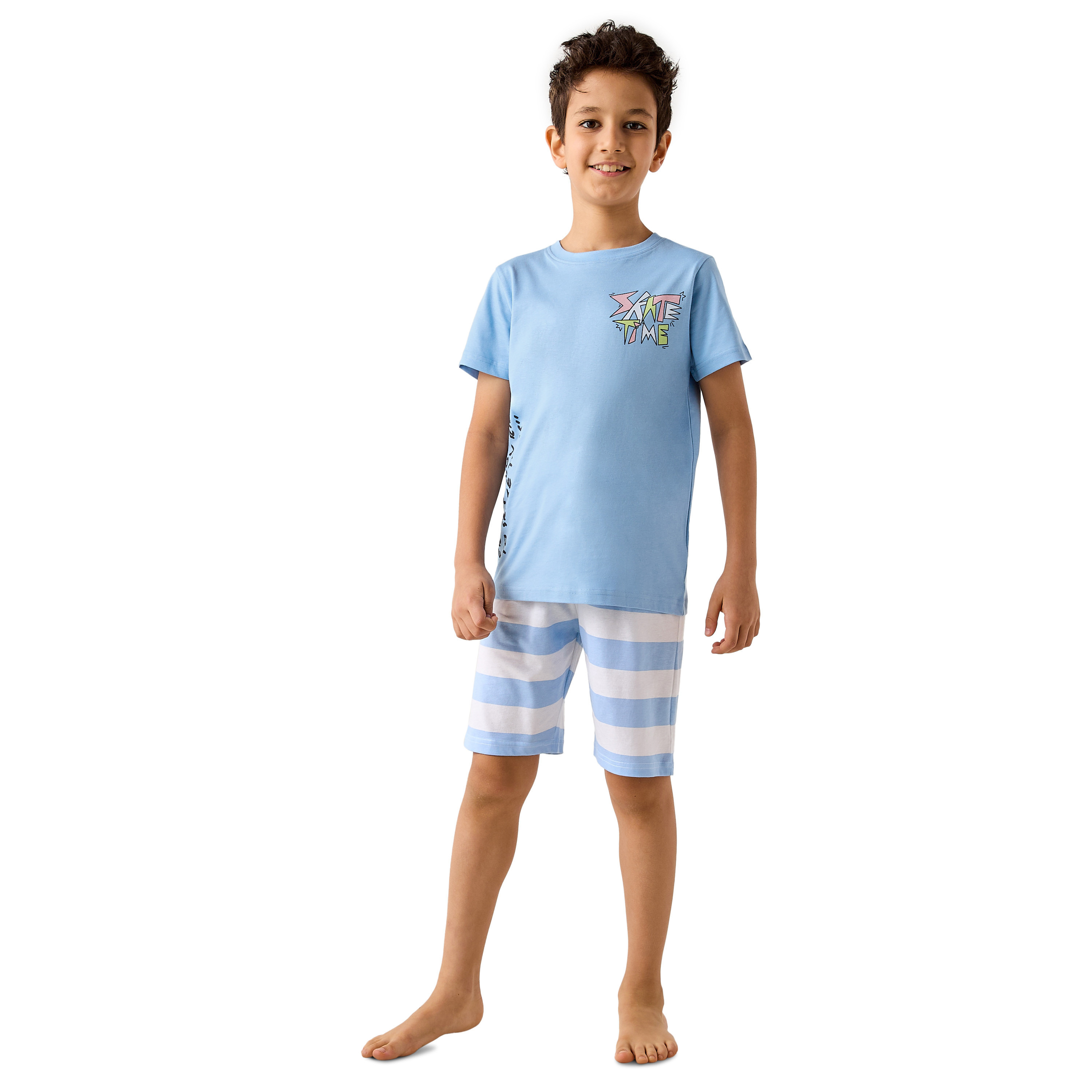Juniors Skateboard Print T-shirt and Pyjamas - Set of 3-boys-clothing-nightwear-image-4