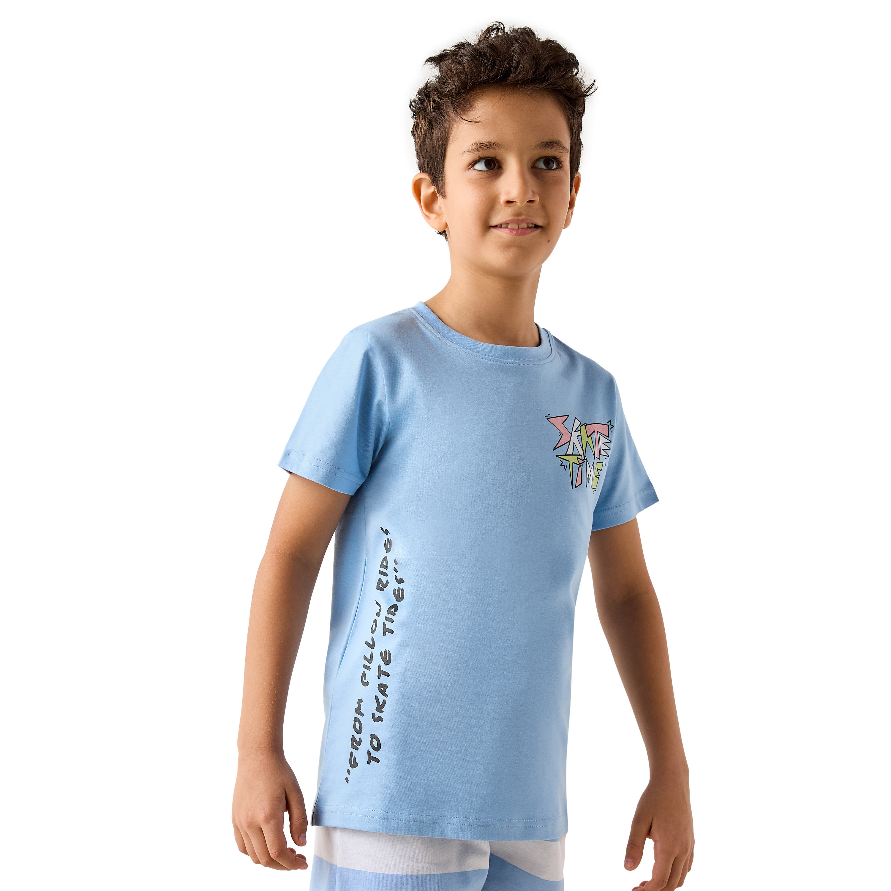 Juniors Skateboard Print T-shirt and Pyjamas - Set of 3-boys-clothing-nightwear-image-5